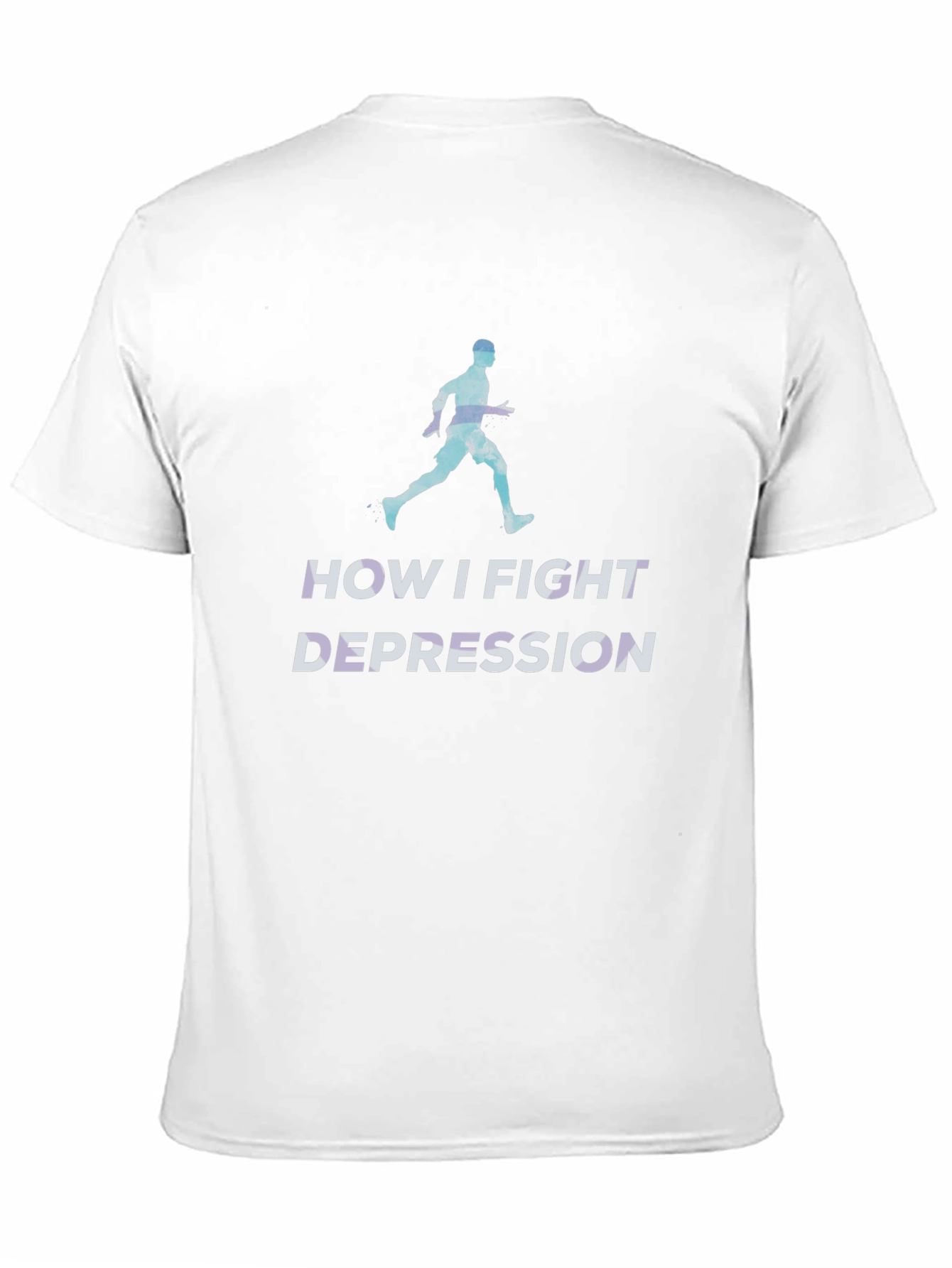 Fight Depression Running T-Shirt - Motivational Workout Tee