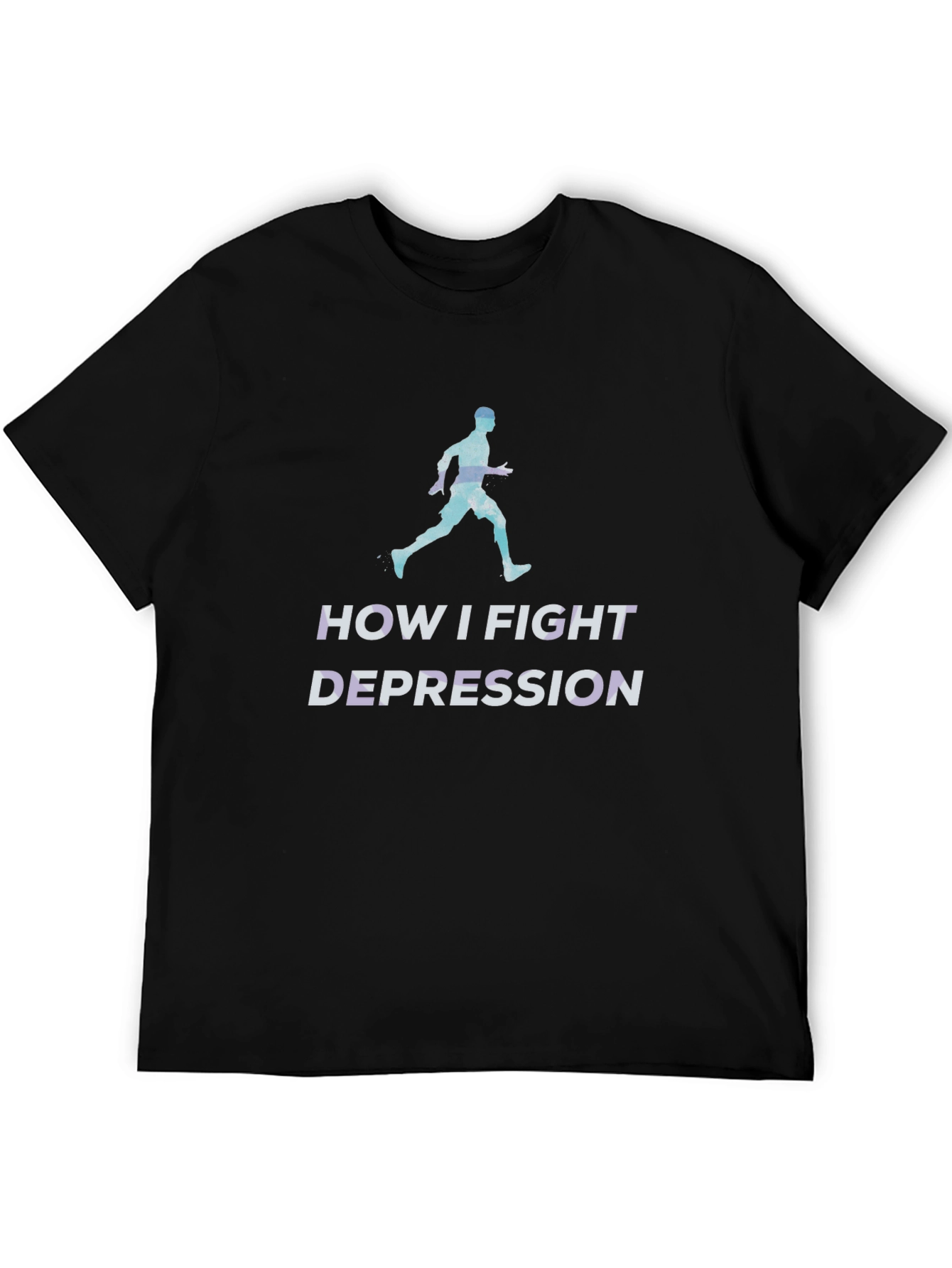 Fight Depression Running T-Shirt - Motivational Workout Tee