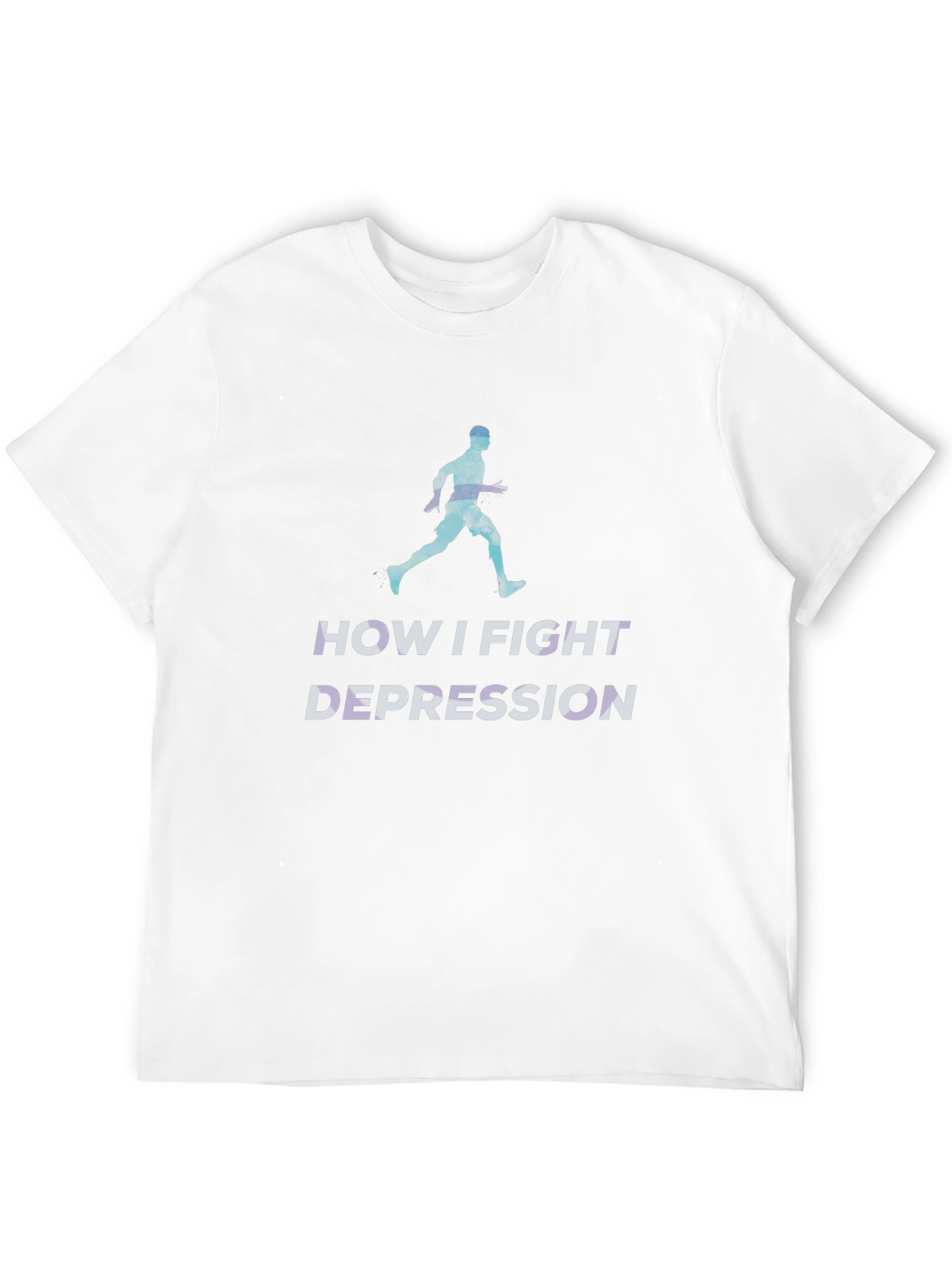 Fight Depression Running T-Shirt - Motivational Workout Tee