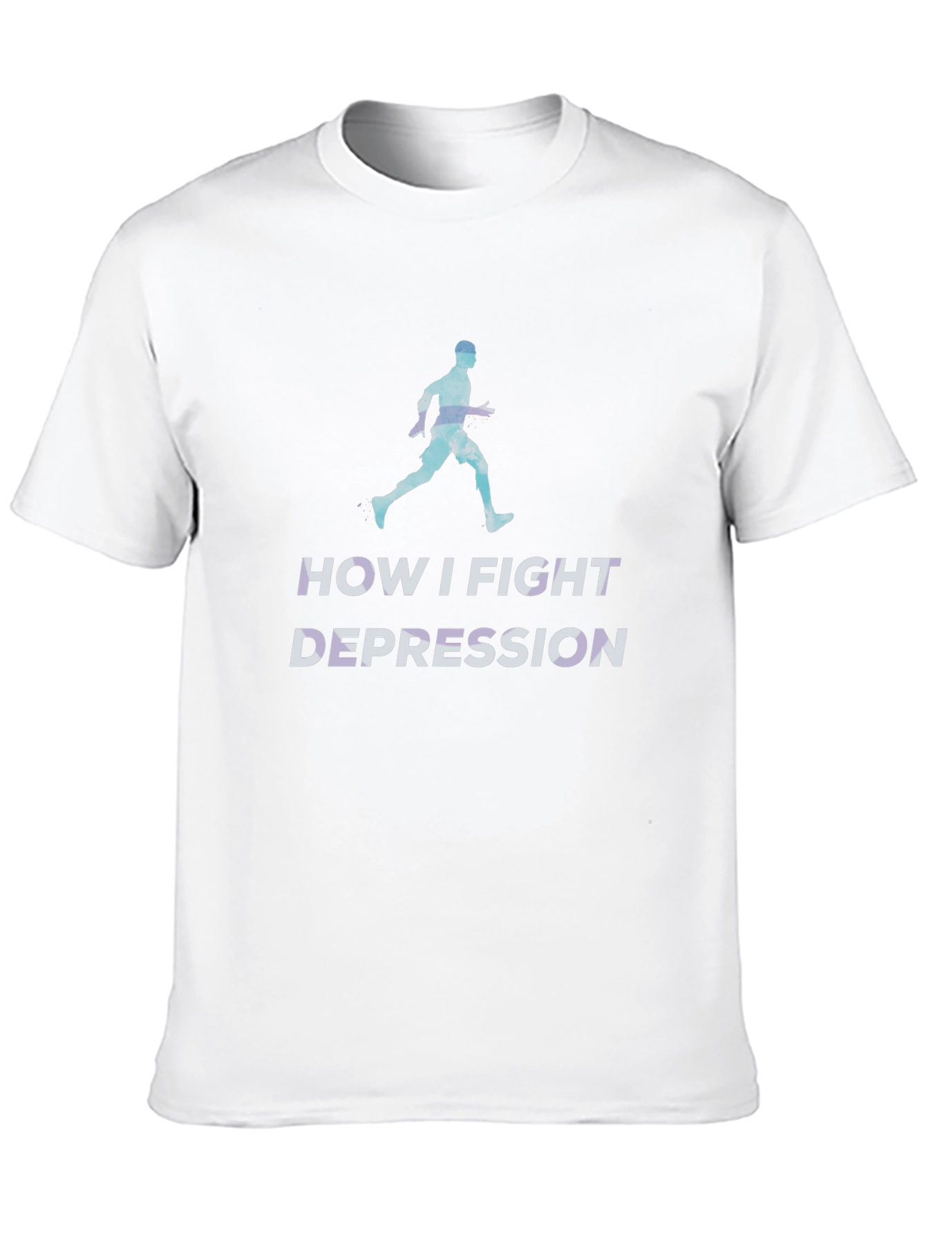 Fight Depression Running T-Shirt - Motivational Workout Tee