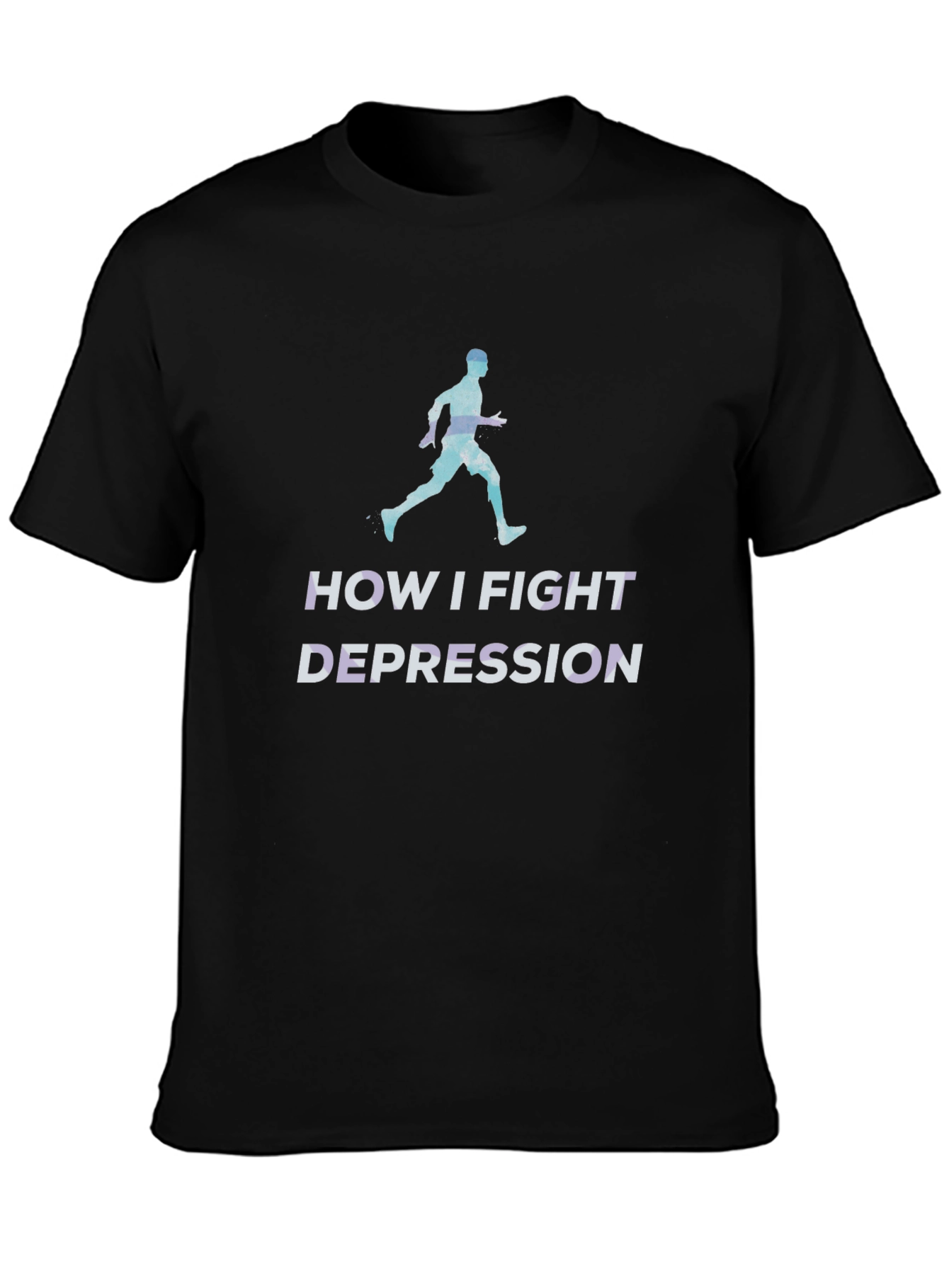 Fight Depression Running T-Shirt - Motivational Workout Tee
