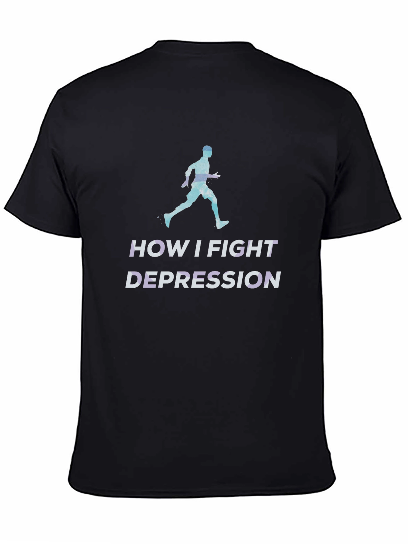 Fight Depression Running T-Shirt - Motivational Workout Tee