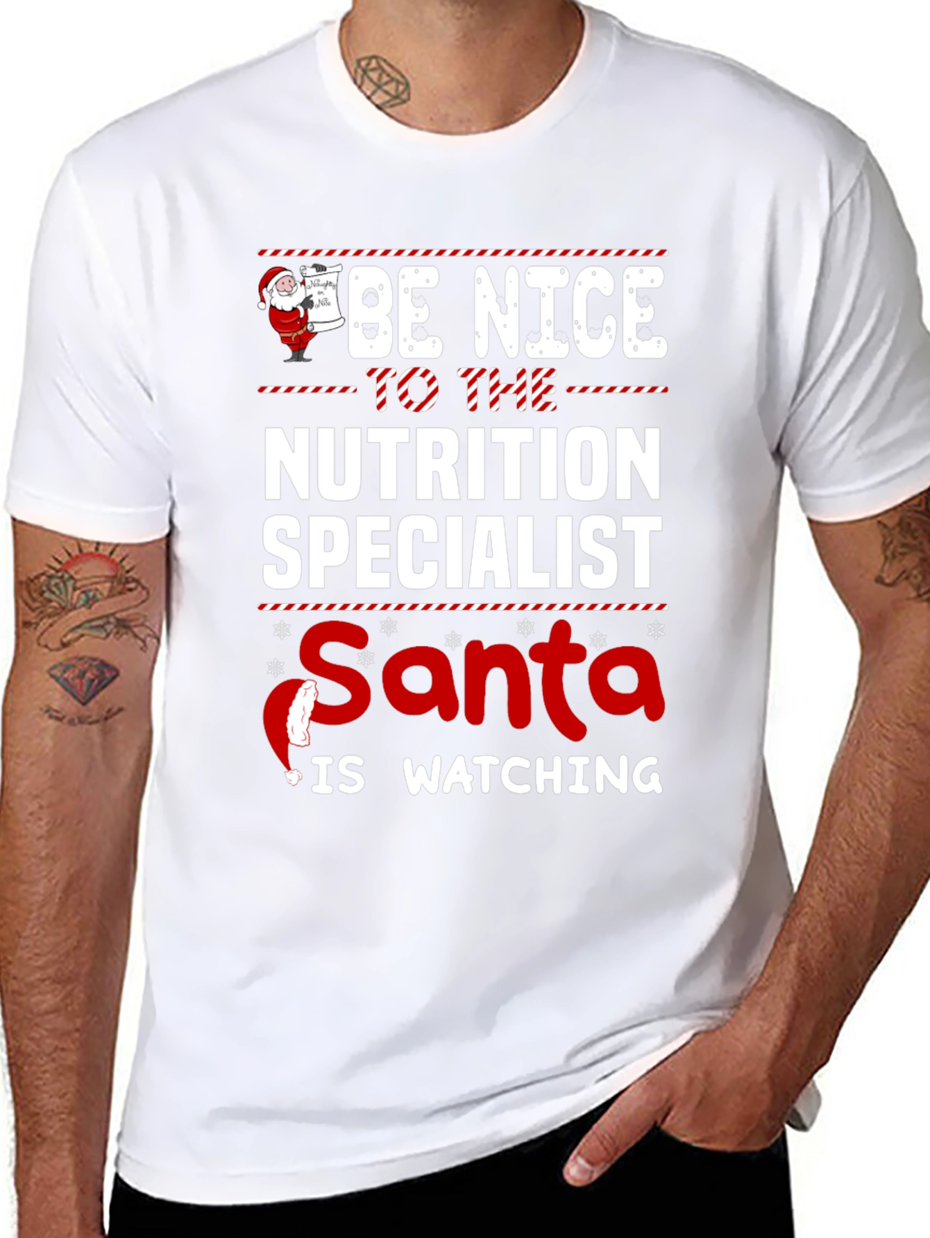 Nutrition Specialist Santa is Watching T-Shirt