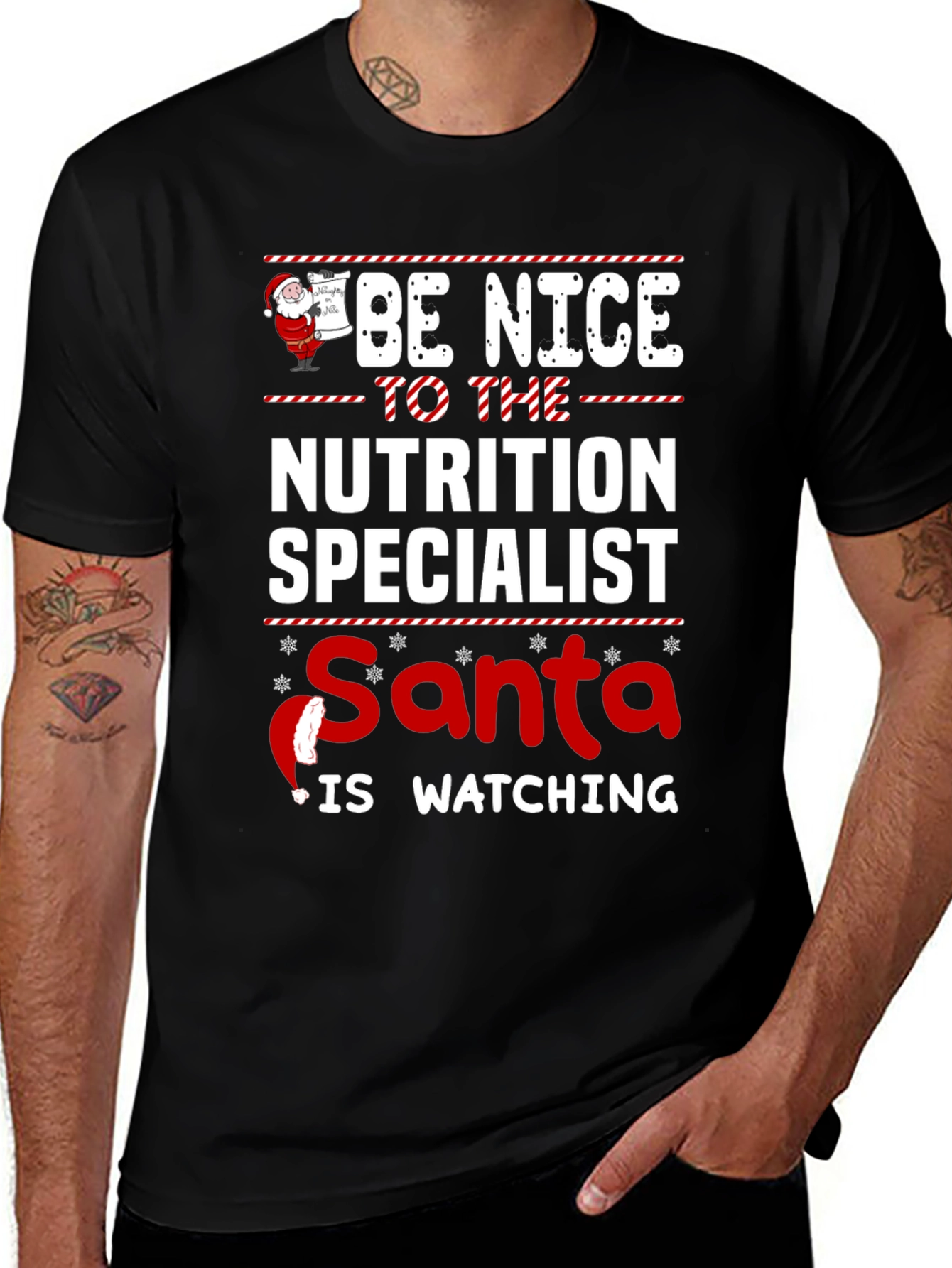 Nutrition Specialist Santa is Watching T-Shirt
