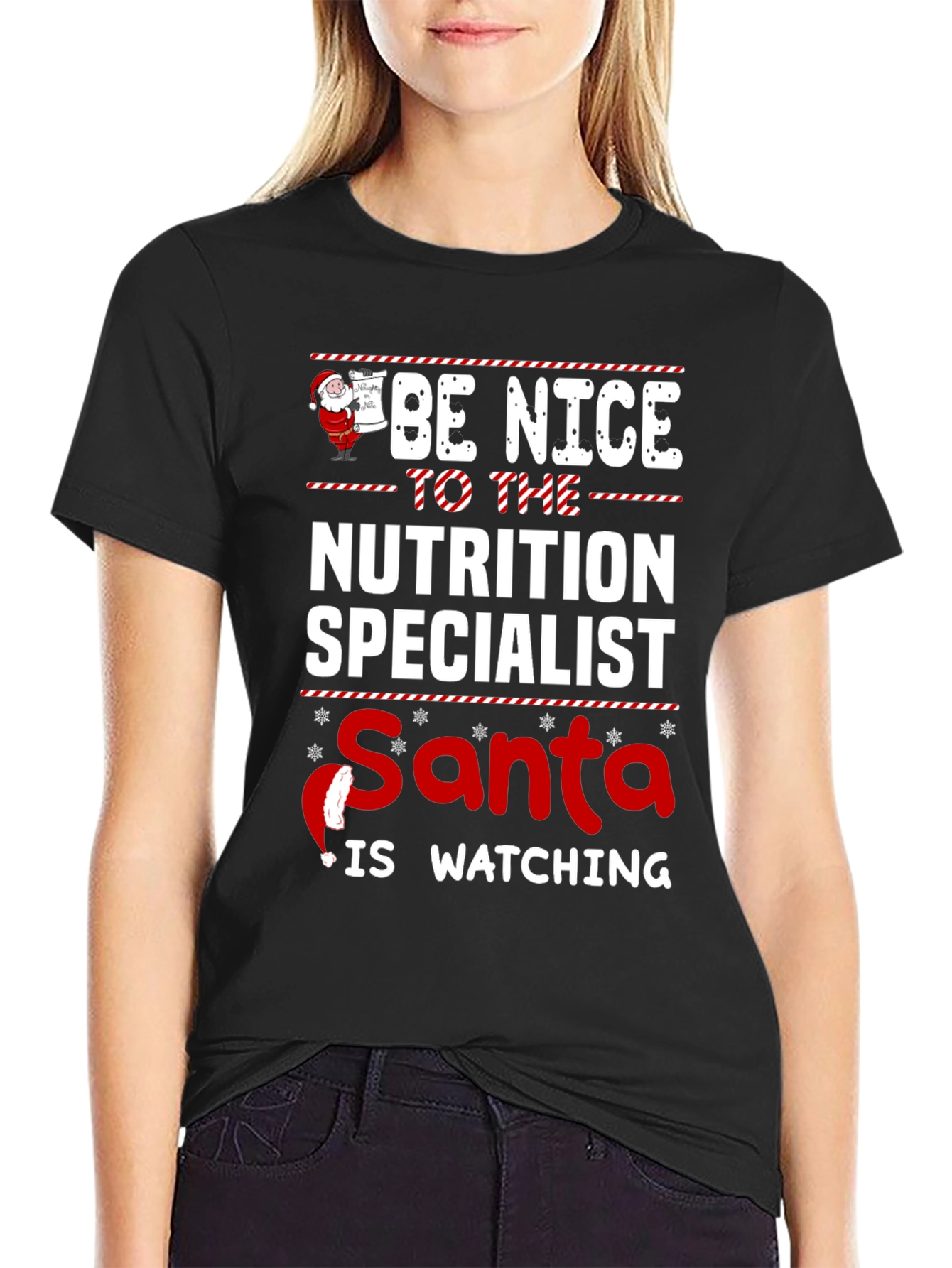 Nutrition Specialist Santa is Watching T-Shirt
