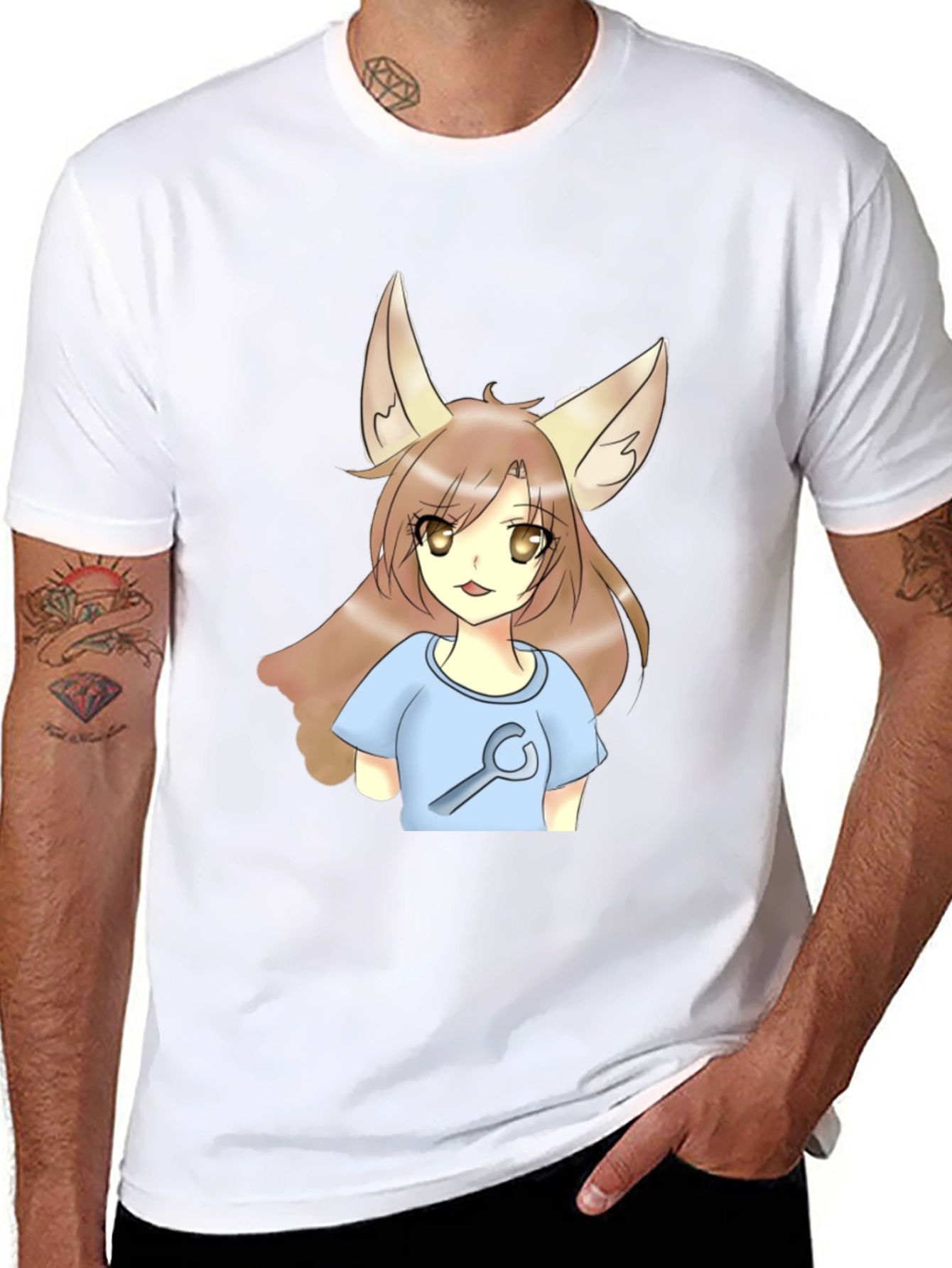Anime Fox Girl Wrench T-Shirt