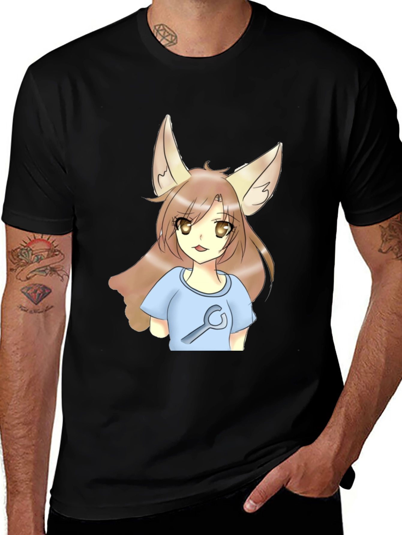 Anime Fox Girl Wrench T-Shirt