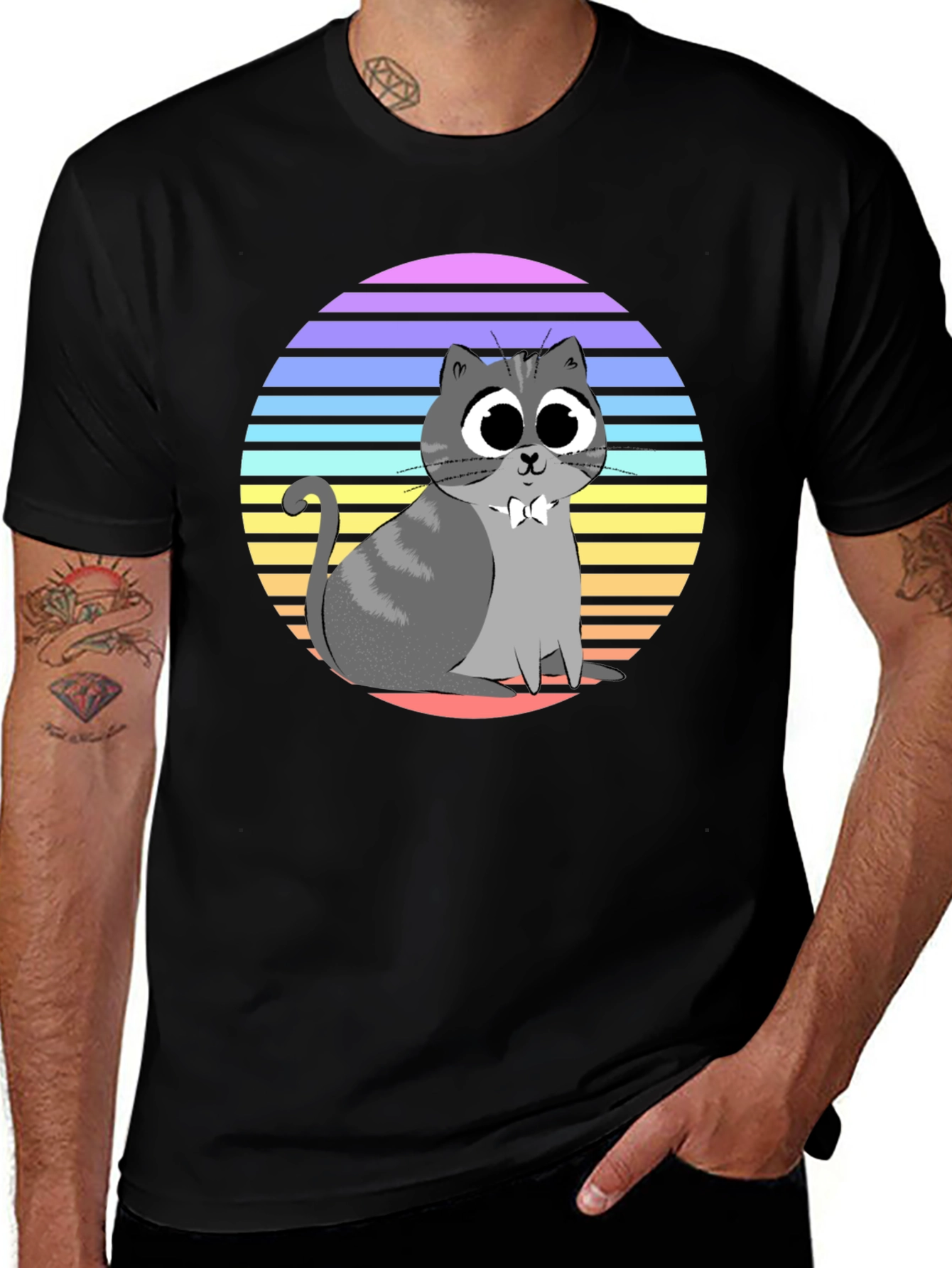 Cute Cat T-Shirt - Retro Style