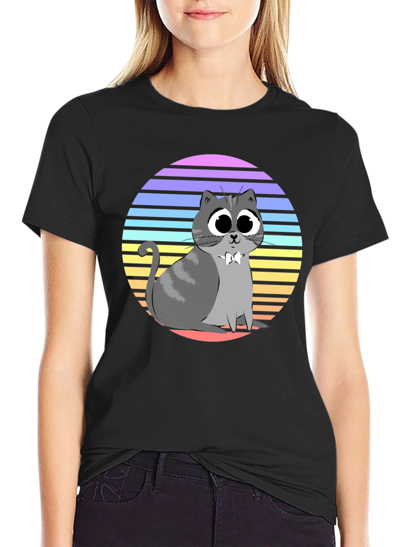 Cute Cat T-Shirt - Retro Style