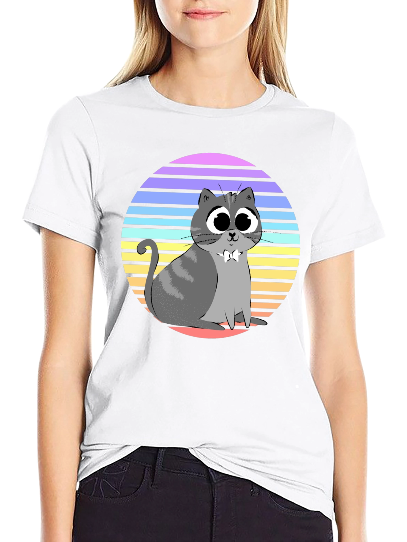 Cute Cat T-Shirt - Retro Style