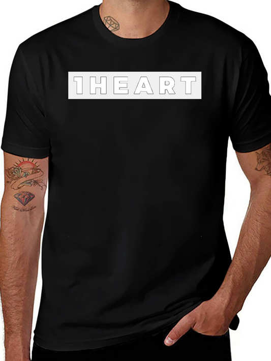 Black 1HEART Graphic Tee - Modern Casual