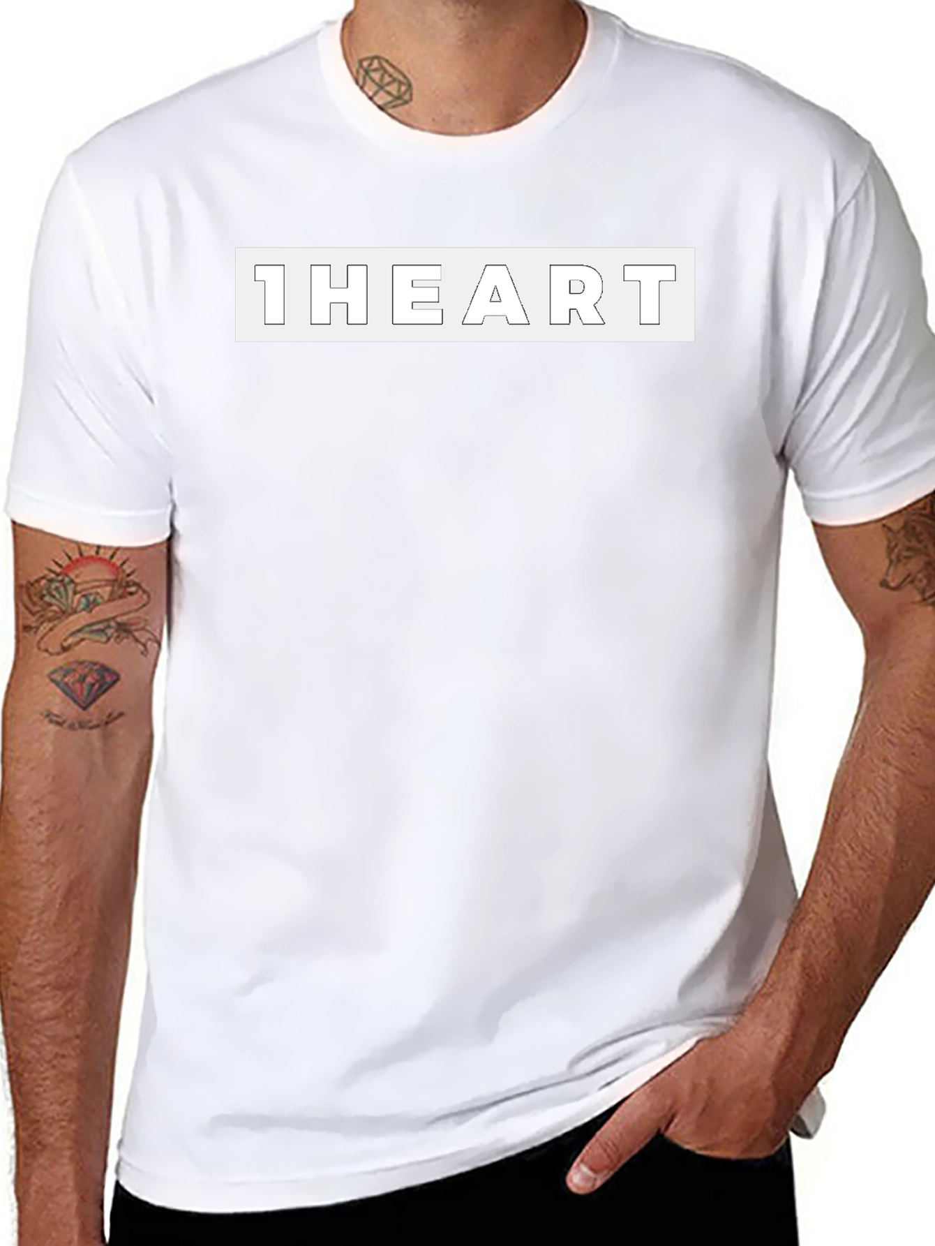 Black 1HEART Graphic Tee - Modern Casual