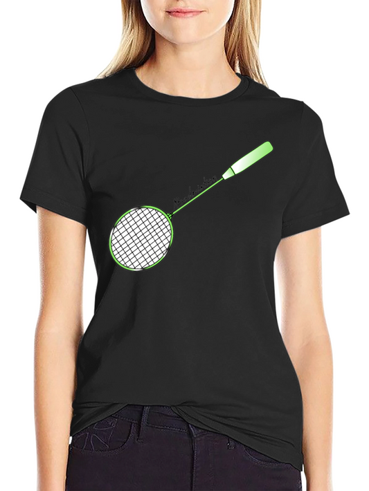 Badminton Racket Graphic T-Shirt - Sporty Casual Tee