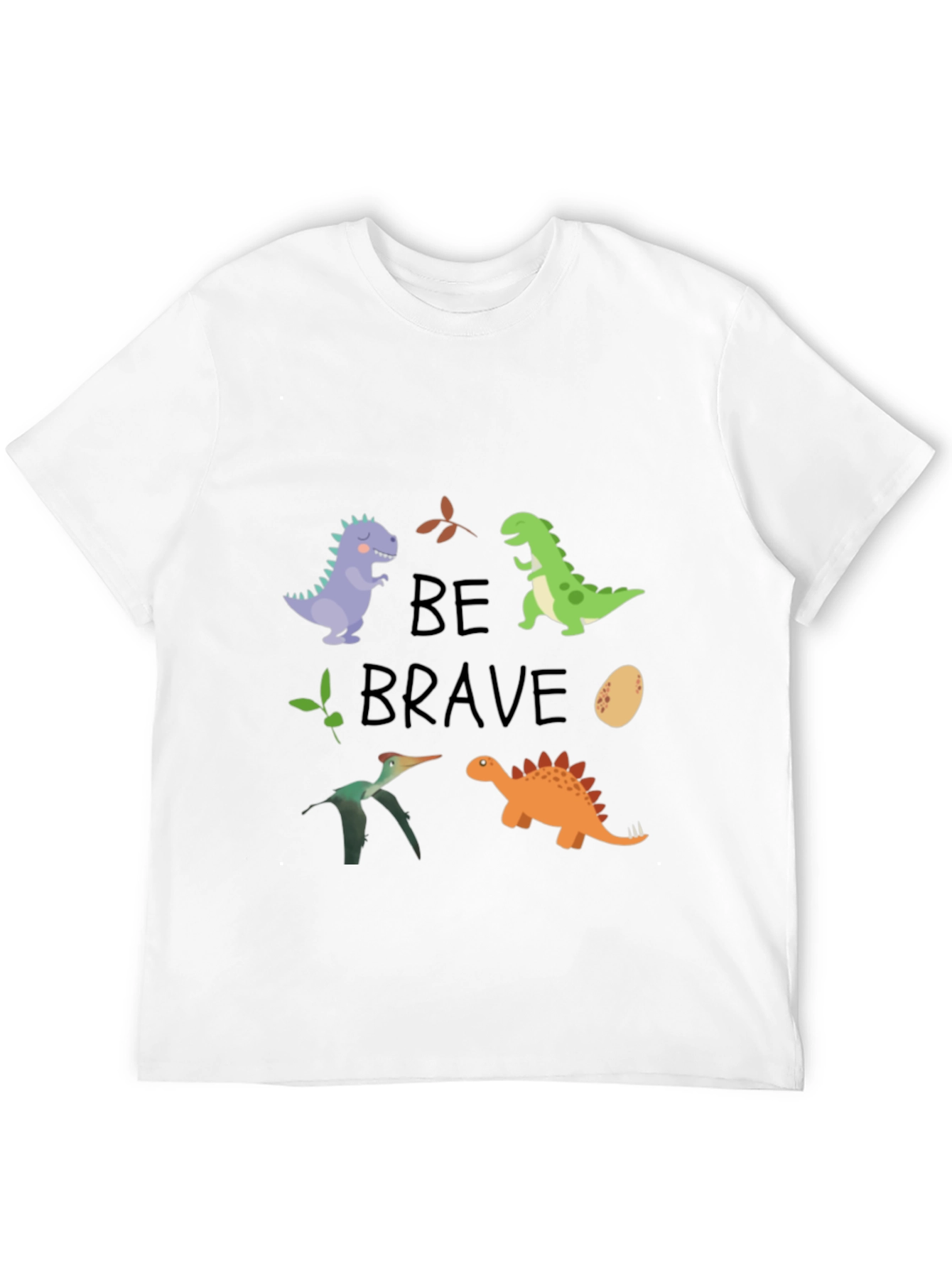 Dinosaur Graphic Print Black Tee - Be Brave