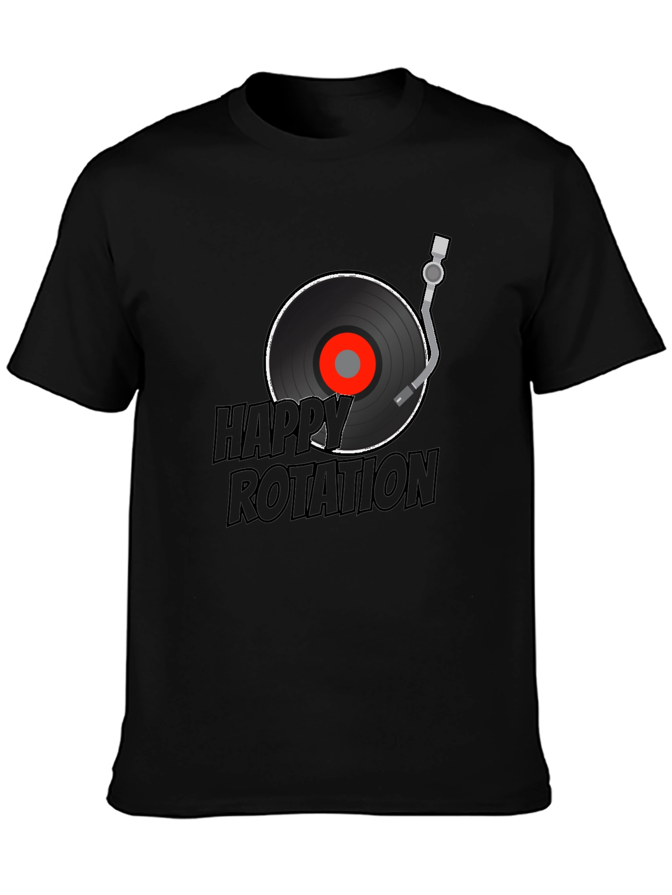 Happy Rotation Graphic Tee - Black