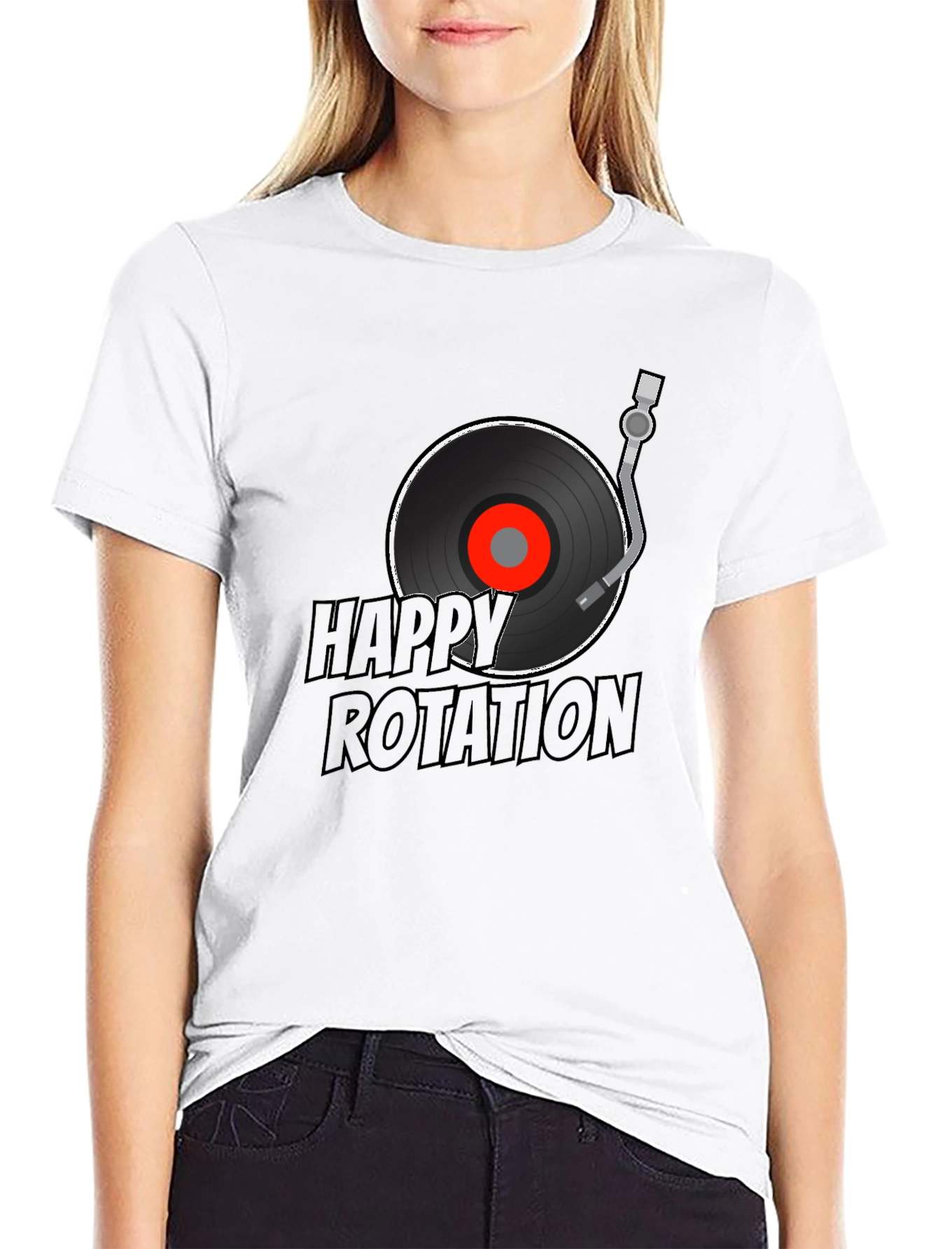 Happy Rotation Graphic Tee - Black