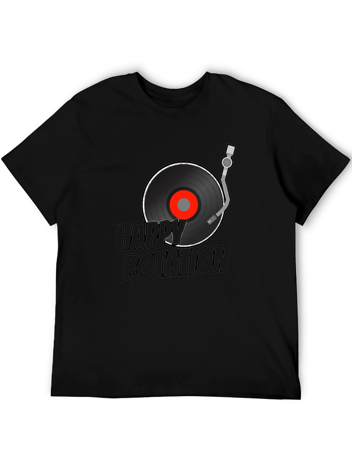 Happy Rotation Graphic Tee - Black