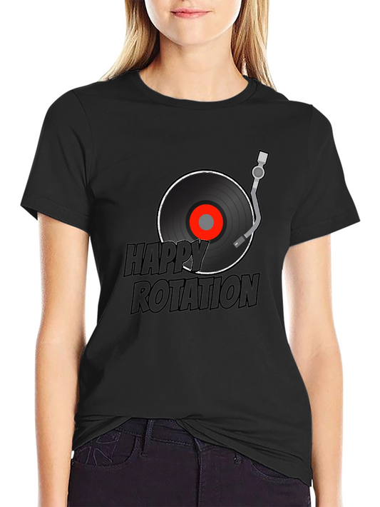 Happy Rotation Graphic Tee - Black
