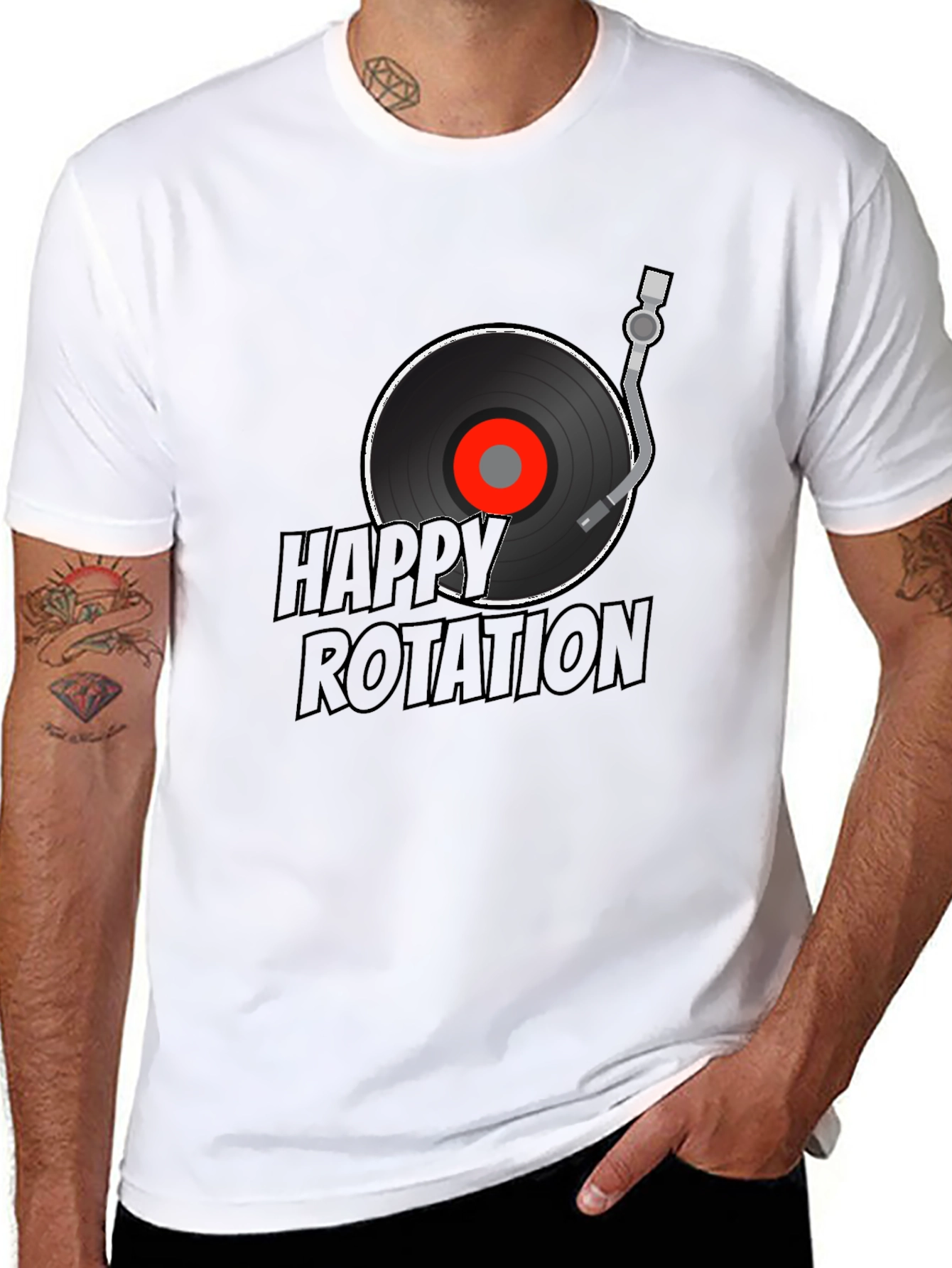 Happy Rotation Graphic Tee - Black