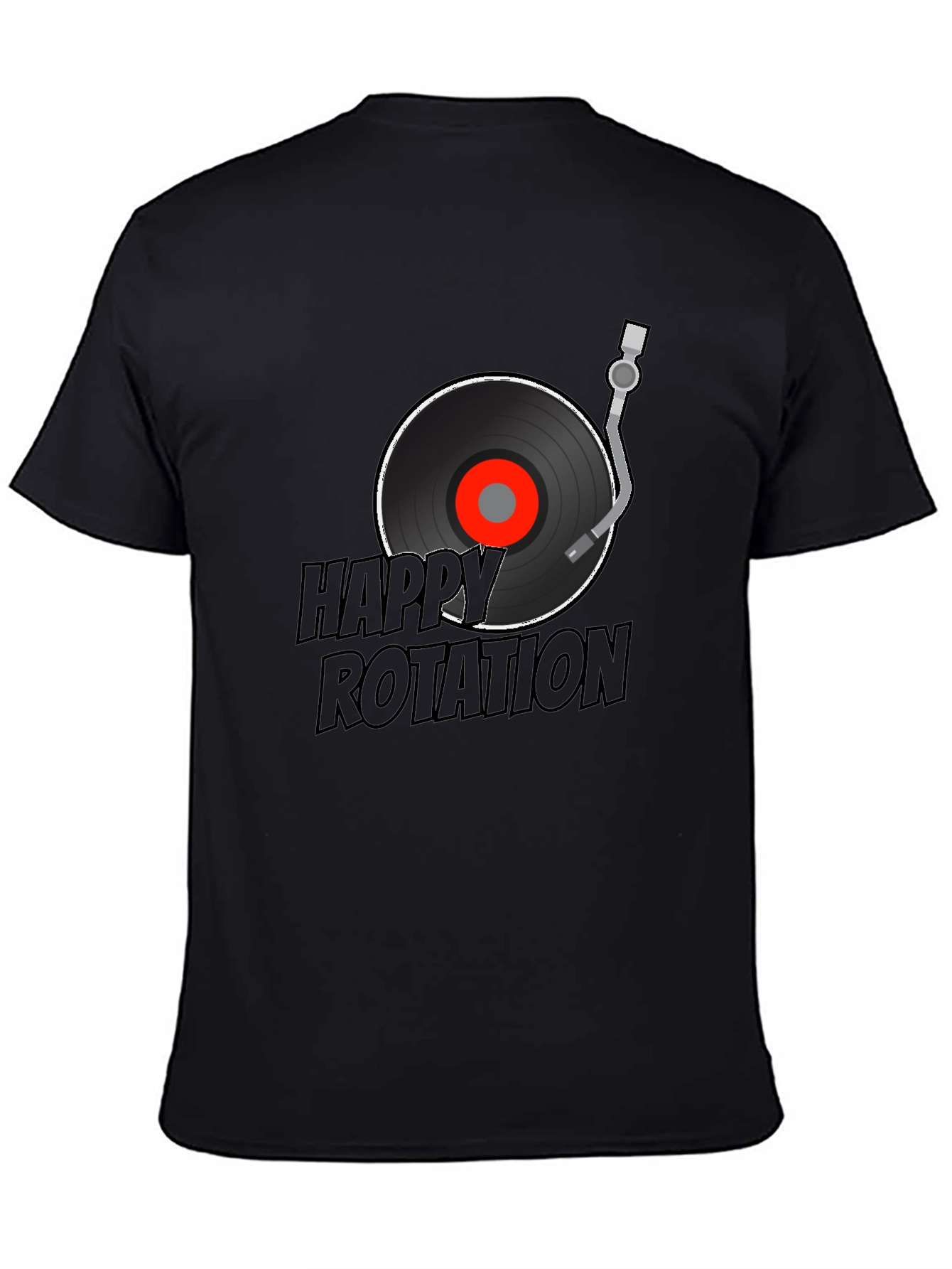 Happy Rotation Graphic Tee - Black