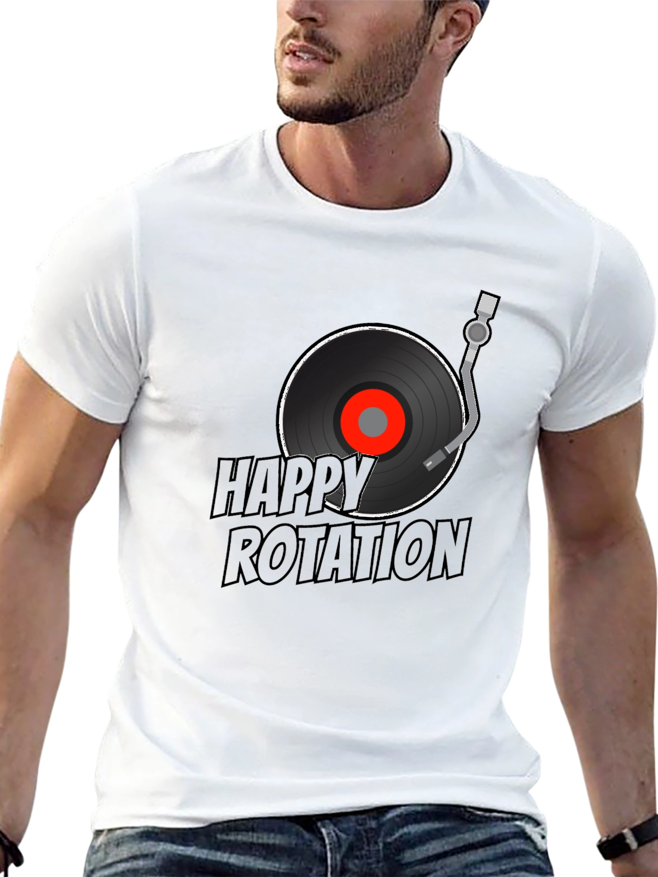 Happy Rotation Graphic Tee - Black