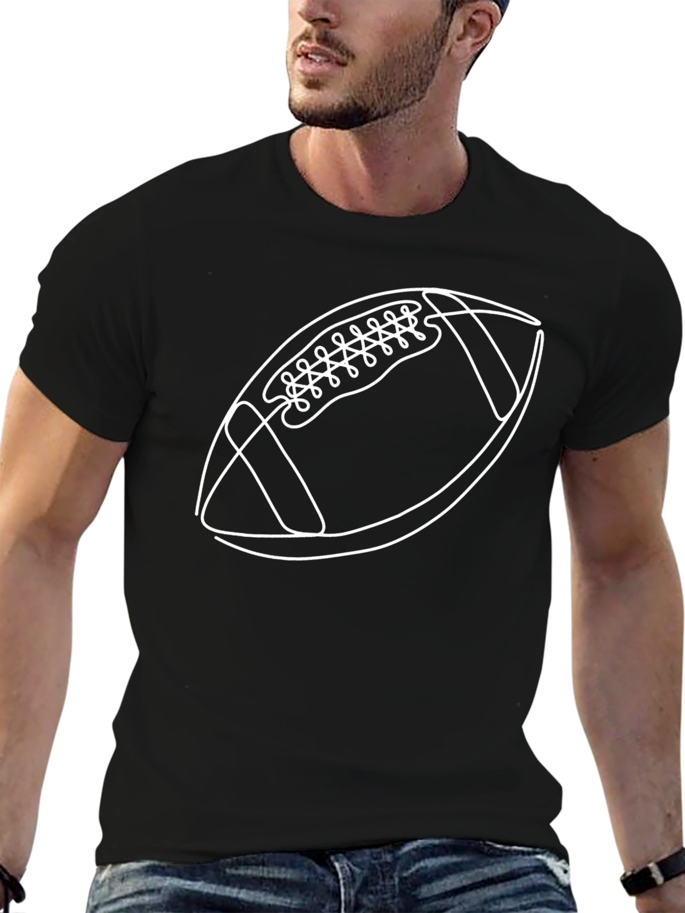 Football Graphic Tee - Black Casual Shirt