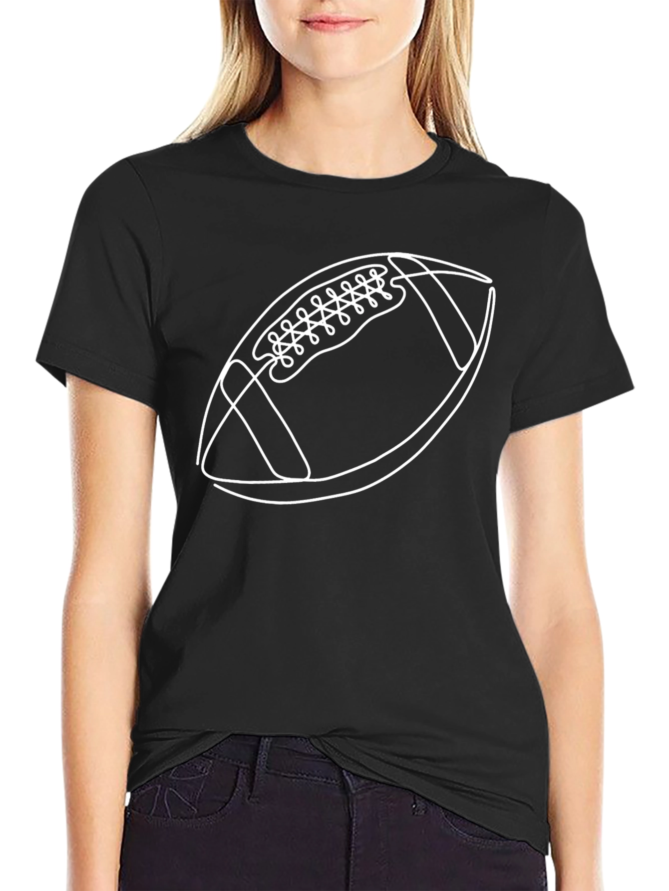 Football Graphic Tee - Black Casual Shirt