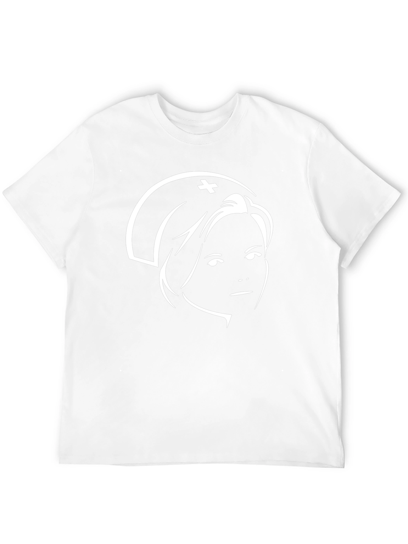 Nurse Portrait Graphic Tee - Black Cotton T-Shirt