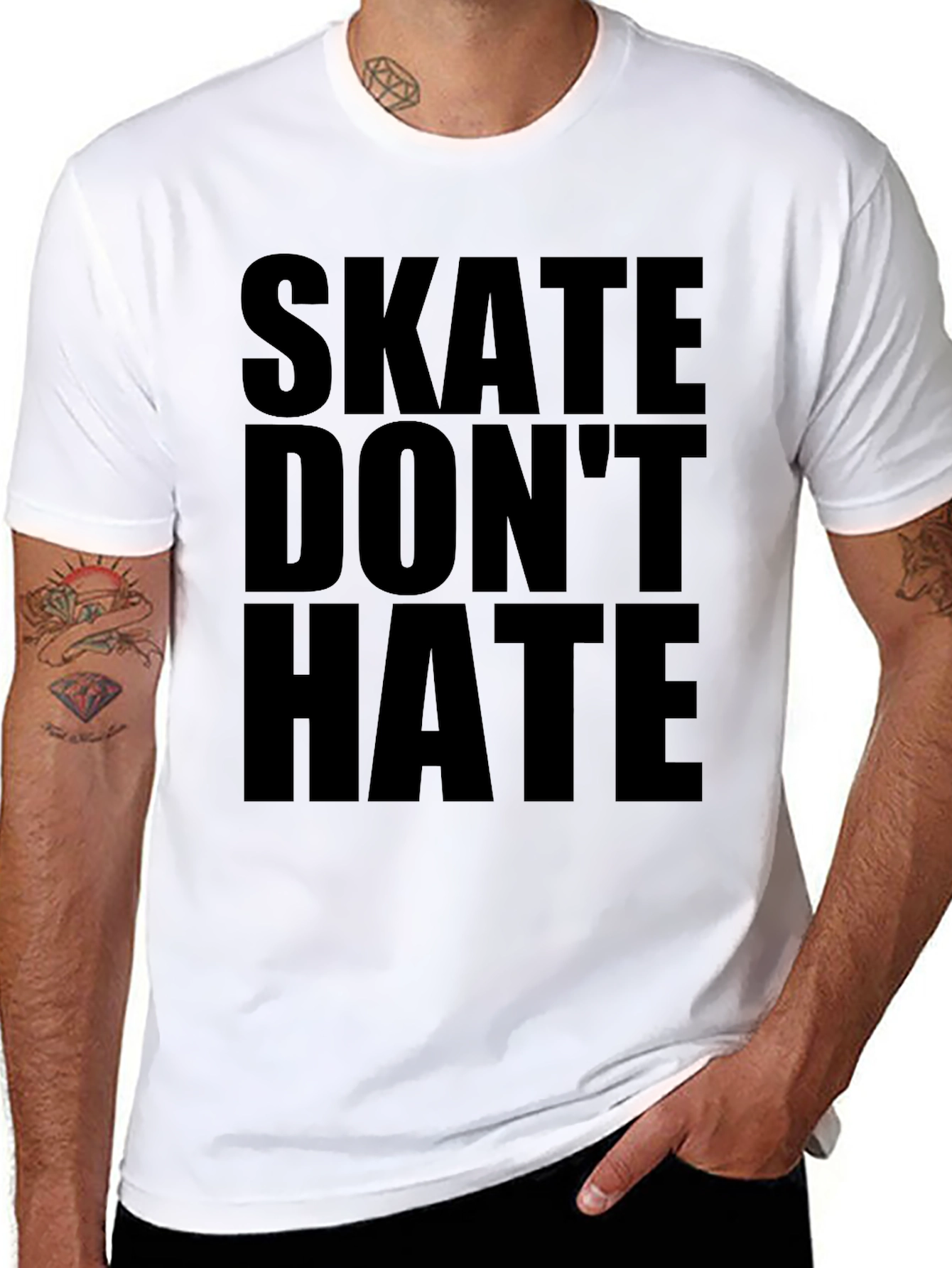 Skate Dont Hate Graphic Tee - Bold Statement T-Shirt