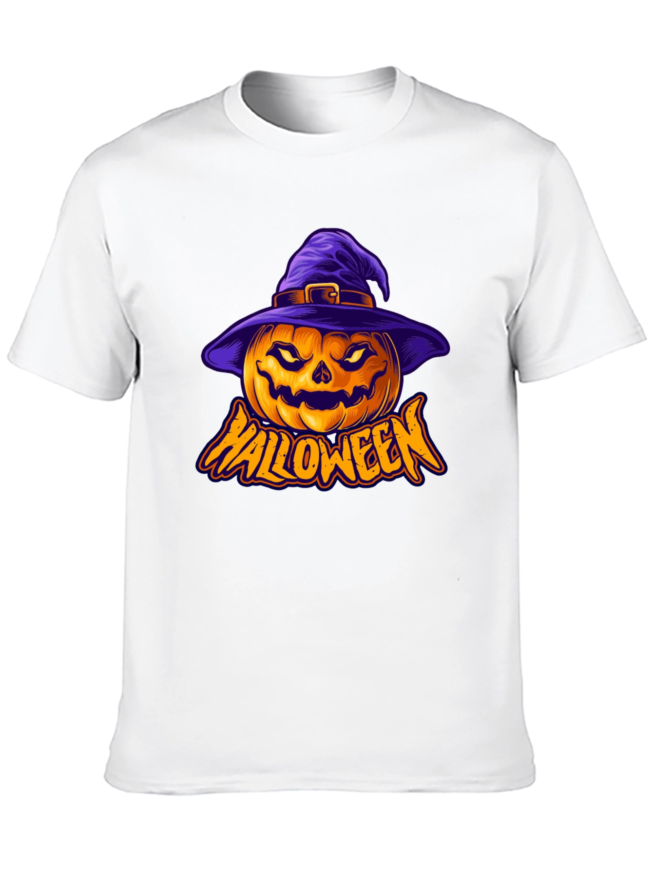 Halloween Pumpkin Witch Hat Graphic Tee