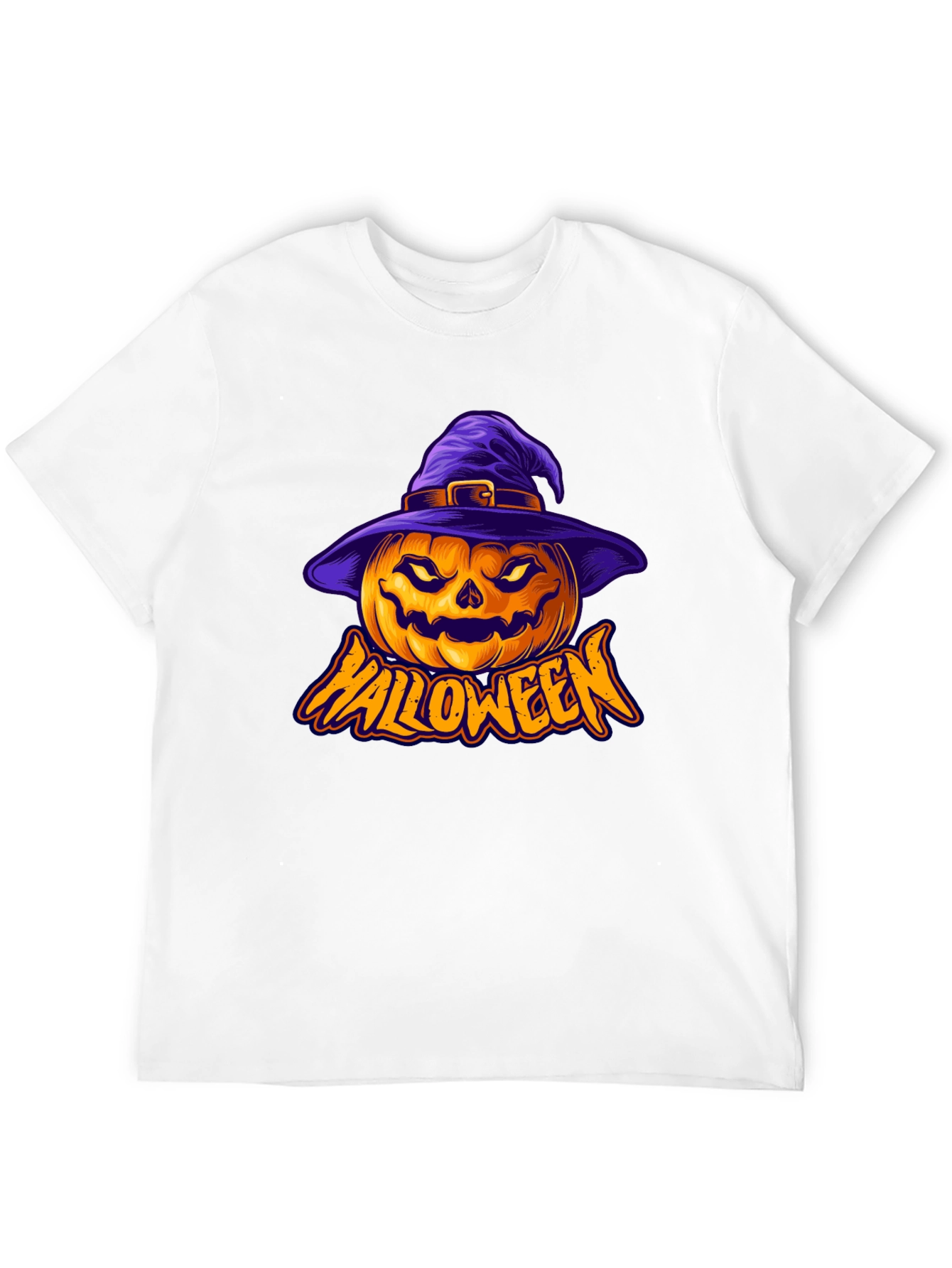 Halloween Pumpkin Witch Hat Graphic Tee