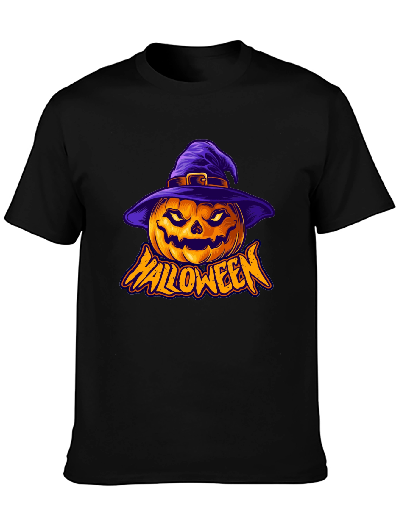 Halloween Pumpkin Witch Hat Graphic Tee