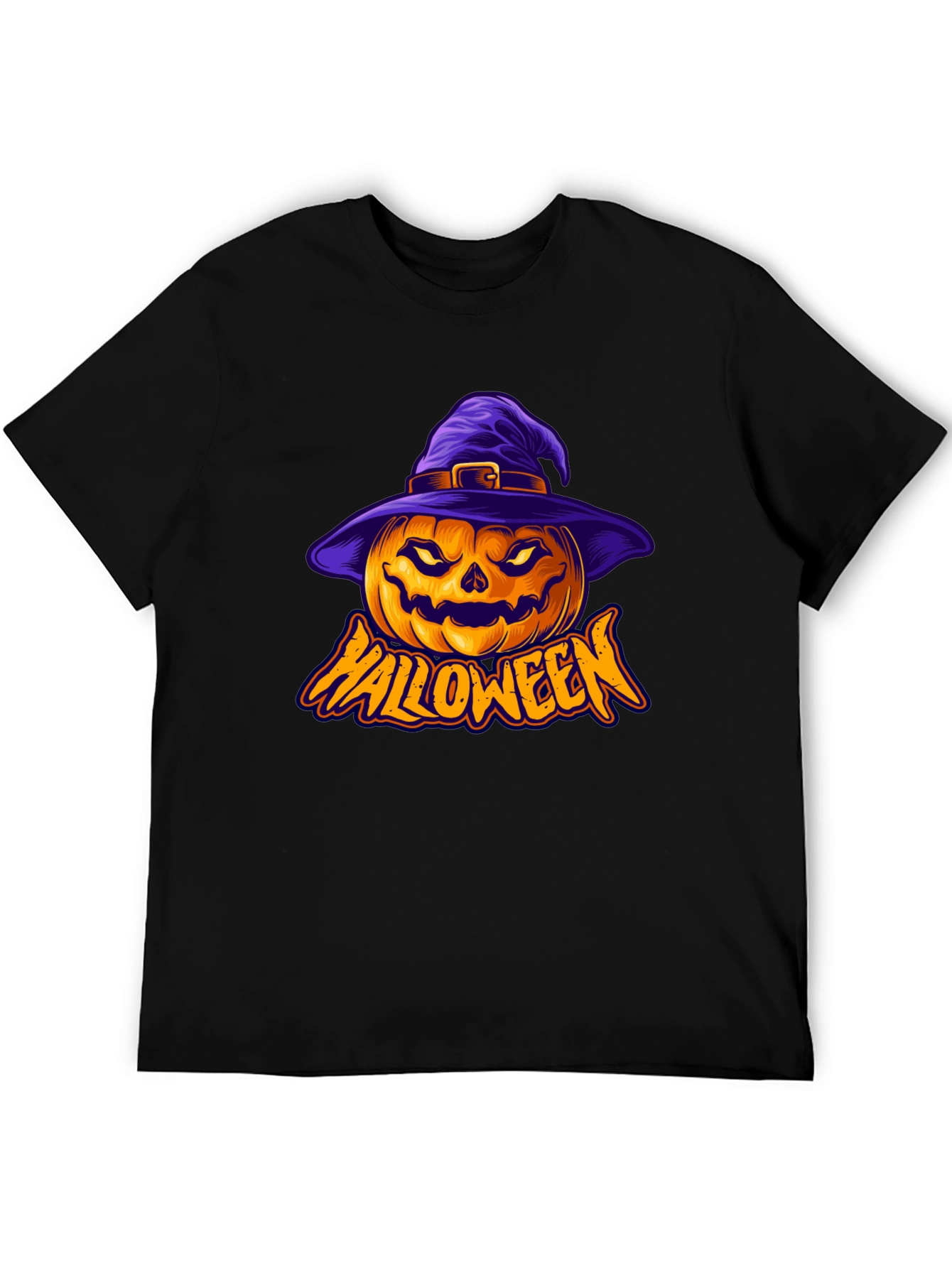 Halloween Pumpkin Witch Hat Graphic Tee