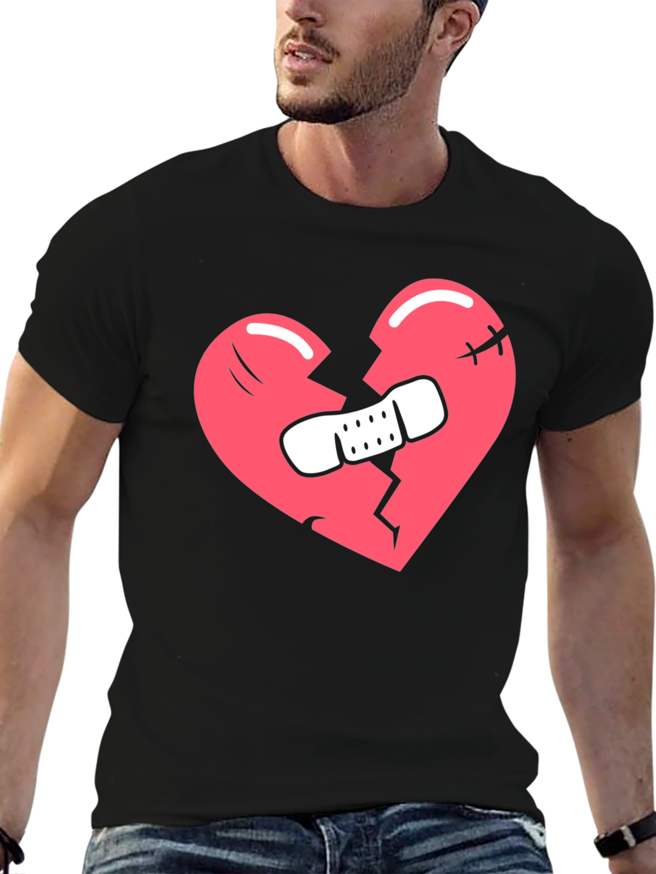 Broken Heart T-Shirt - Black Graphic Tee