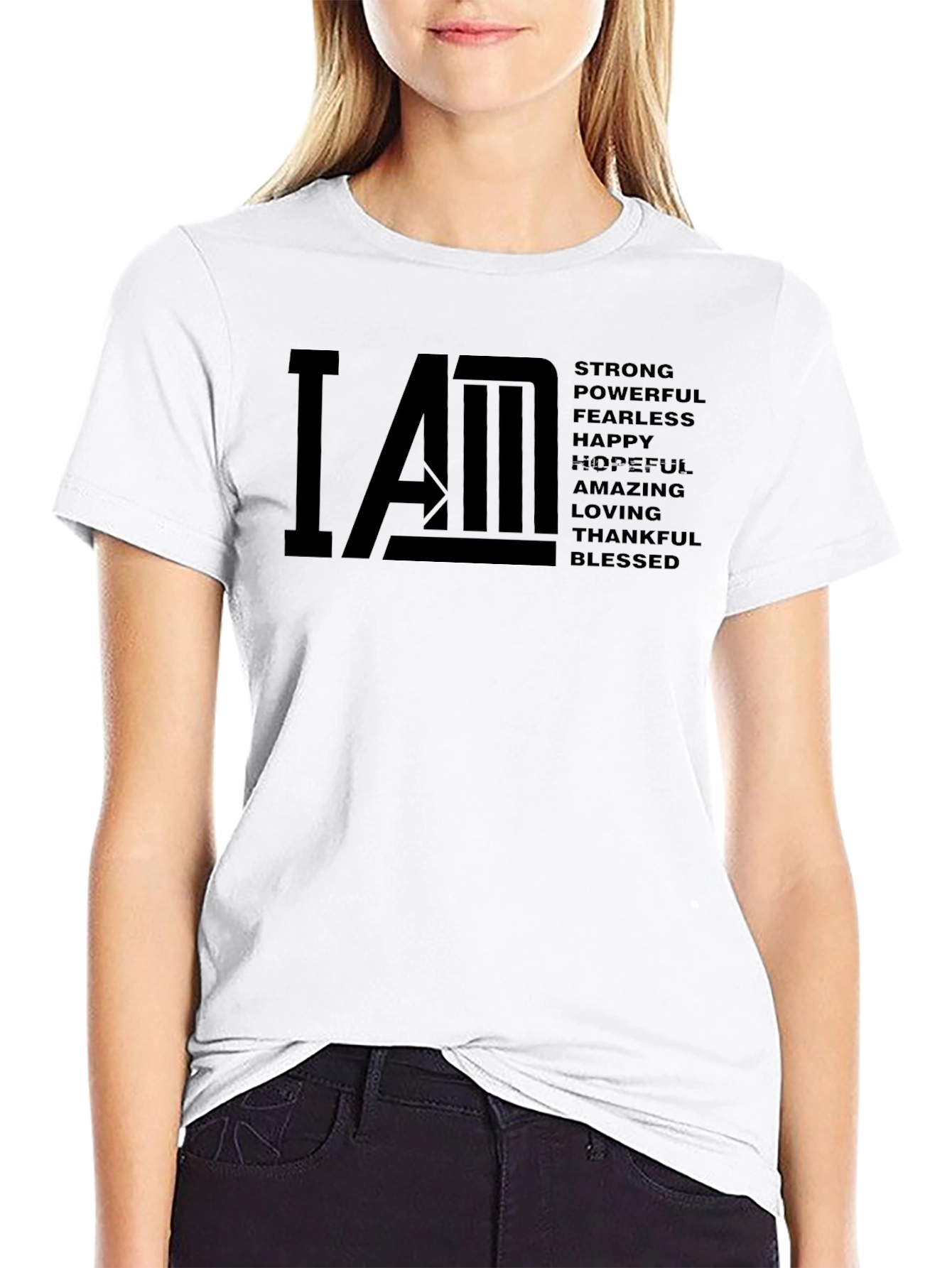 I AM Affirmation T-Shirt - Strong Powerful Blessed