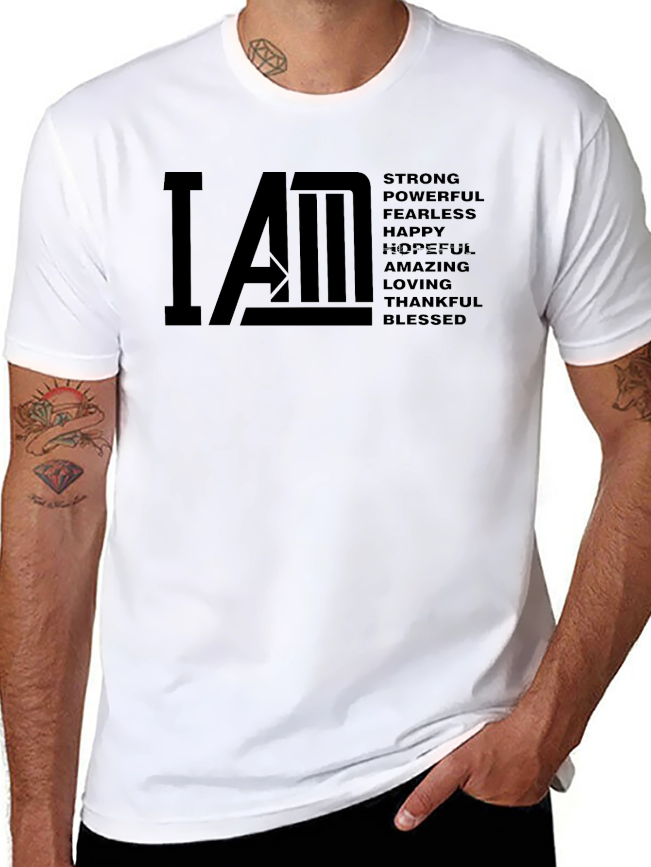 I AM Affirmation T-Shirt - Strong Powerful Blessed