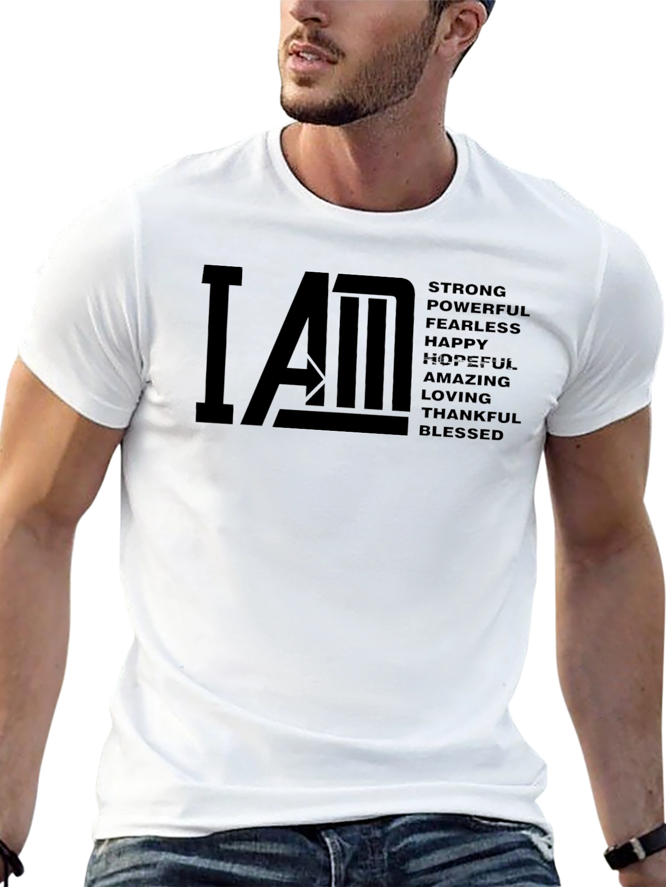 I AM Affirmation T-Shirt - Strong Powerful Blessed
