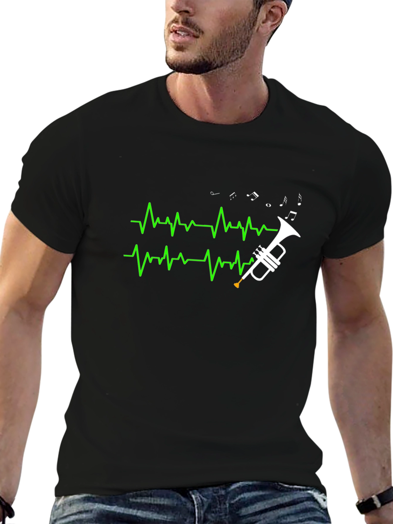 Trumpet Heartbeat T-Shirt - Musician Tee