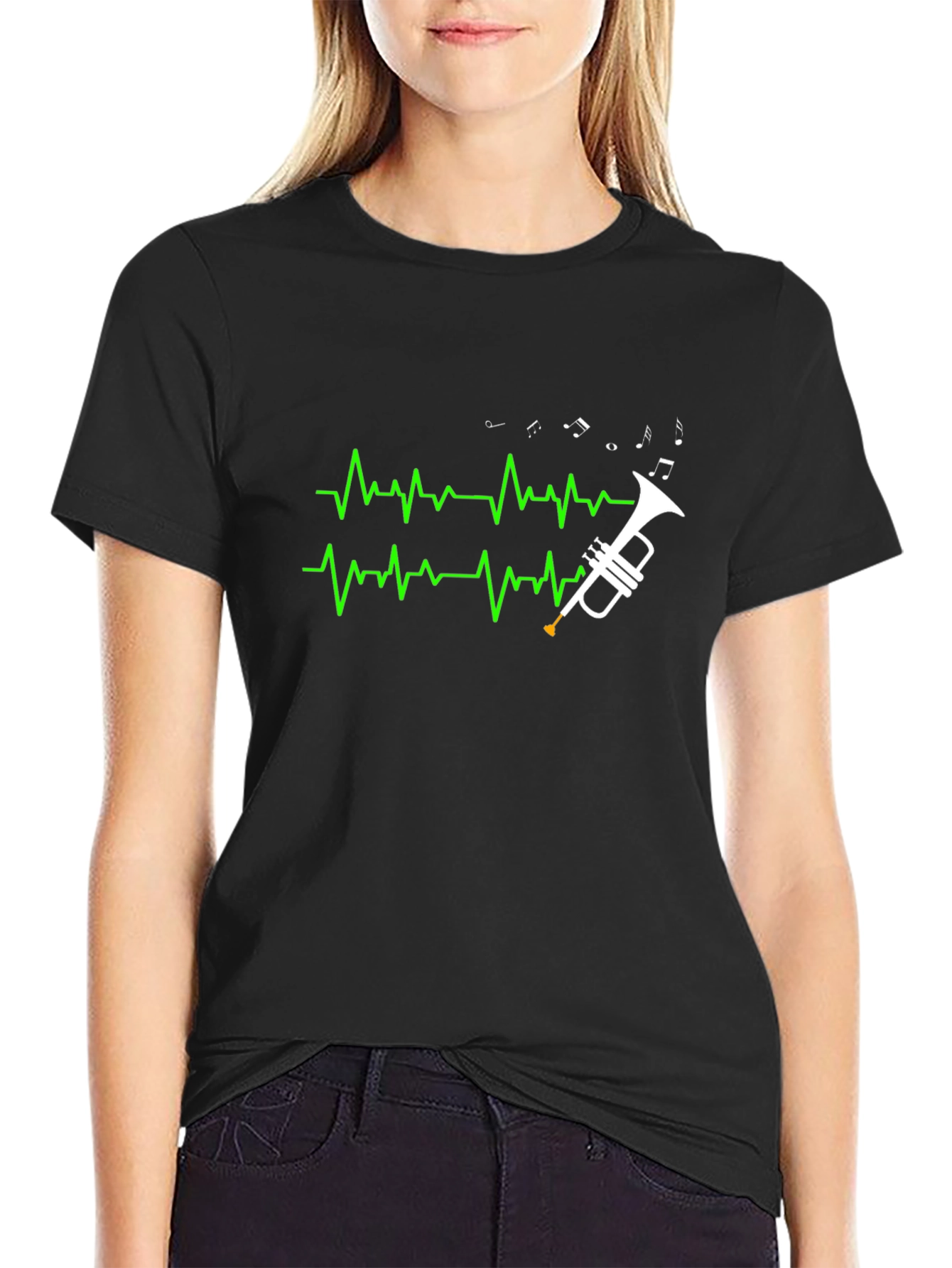 Trumpet Heartbeat T-Shirt - Musician Tee