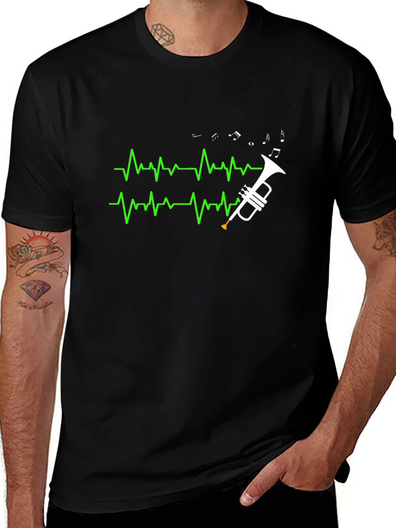Trumpet Heartbeat T-Shirt - Musician Tee