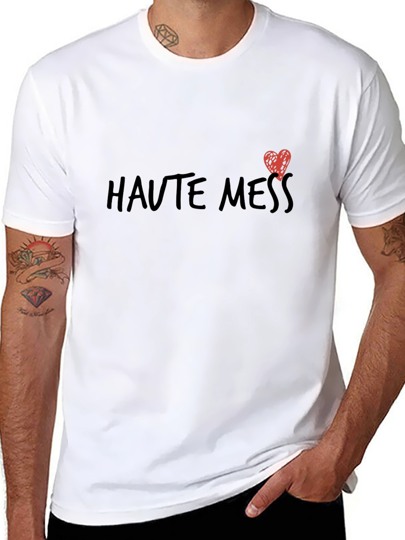 Haute Mess Graphic Tee - Casual Black T-Shirt