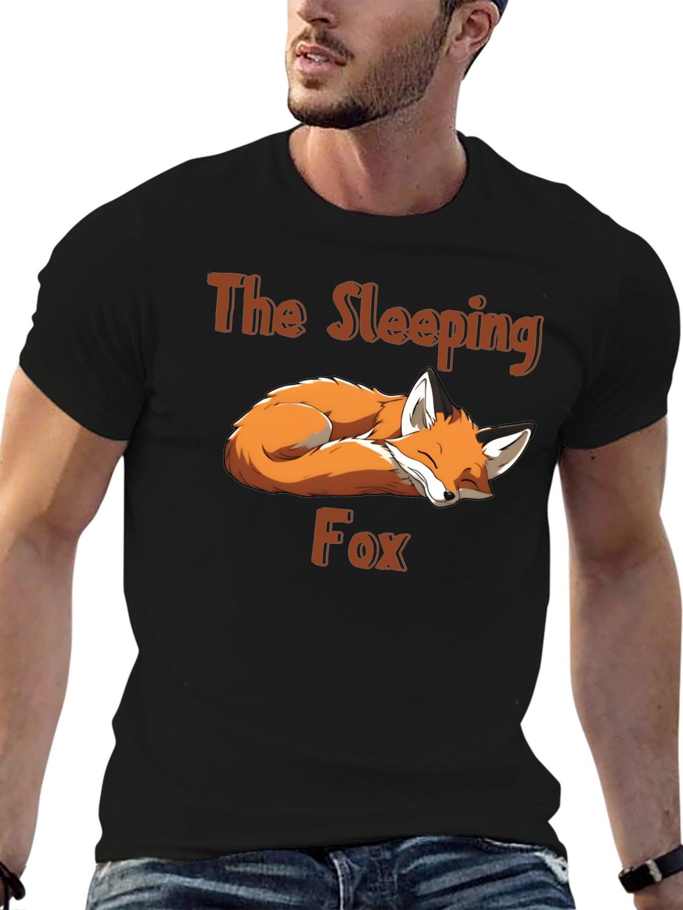 Sleeping Fox Graphic Tee - Black