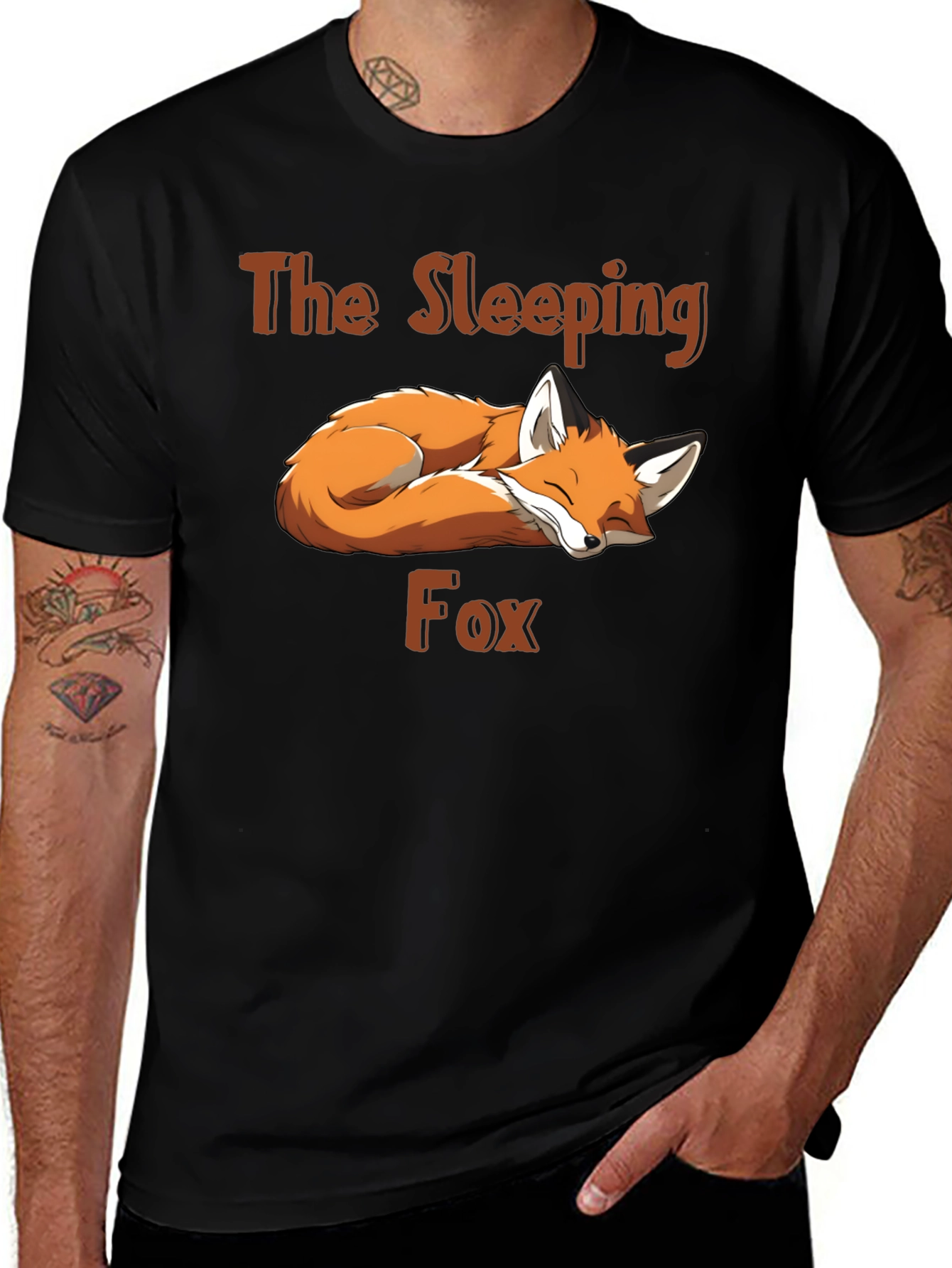 Sleeping Fox Graphic Tee - Black