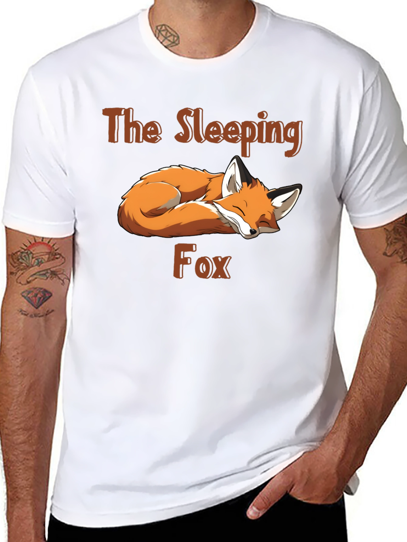 Sleeping Fox Graphic Tee - Black