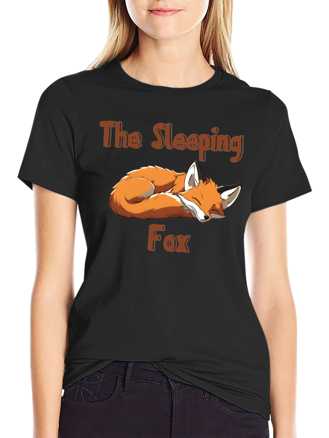 Sleeping Fox Graphic Tee - Black