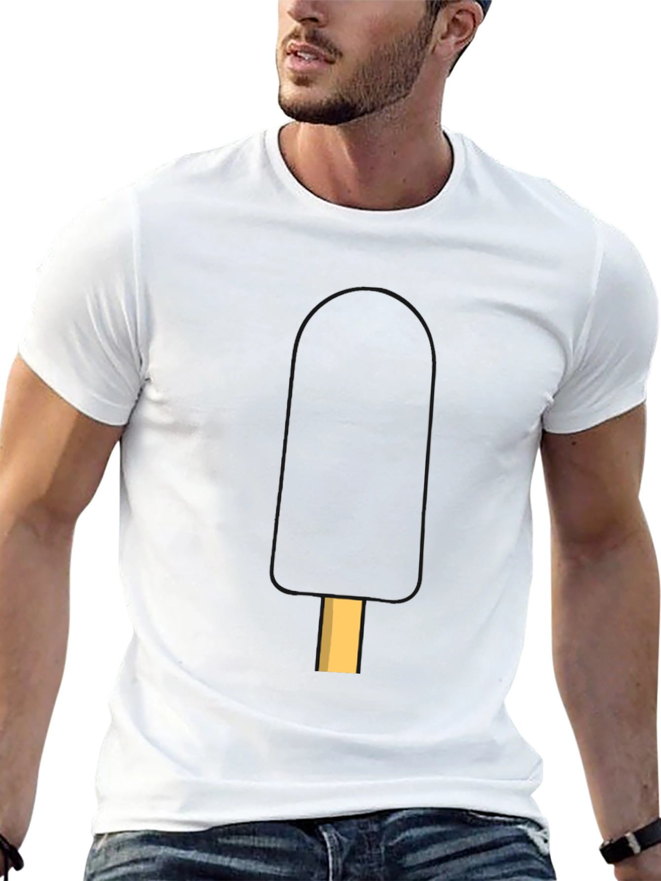 Cool Popsicle Graphic Tee - Black Casual T-Shirt