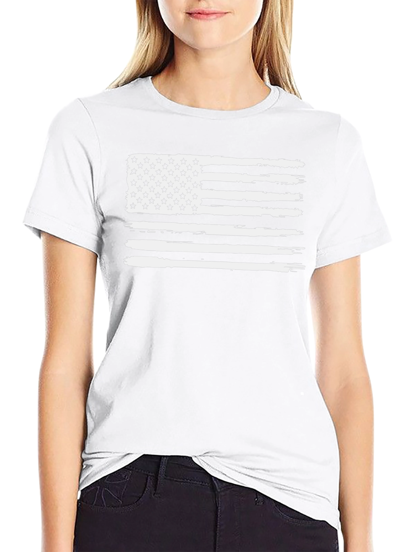 Distressed USA Flag Graphic T-Shirt
