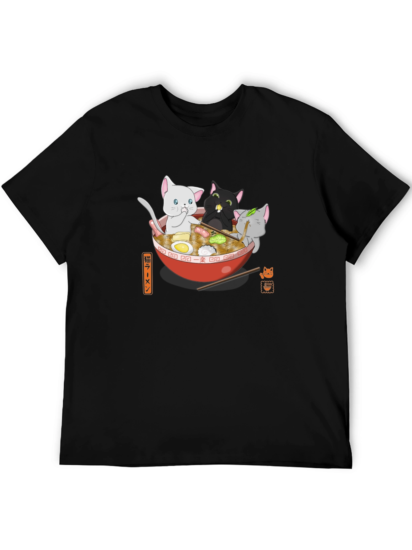 Cats Ramen Bowl T-Shirt - Kawaii Noodle Tee