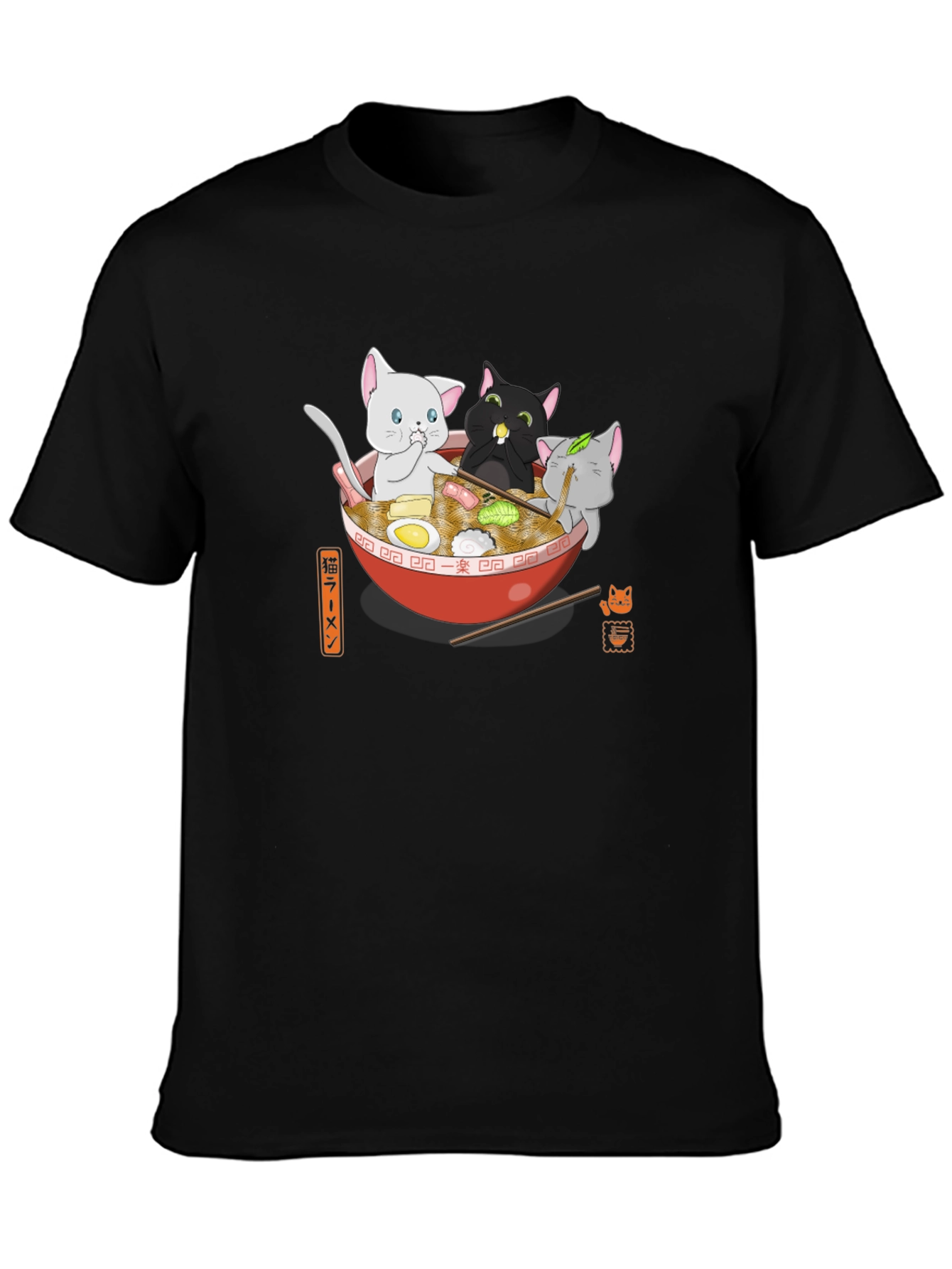 Cats Ramen Bowl T-Shirt - Kawaii Noodle Tee