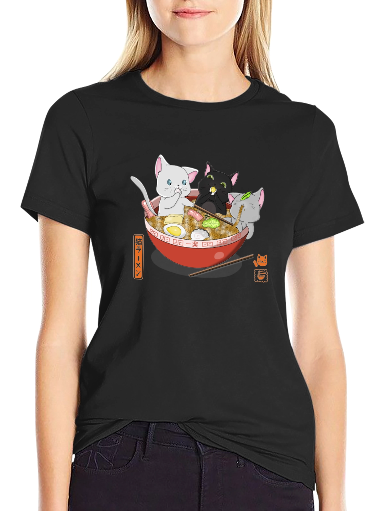 Cats Ramen Bowl T-Shirt - Kawaii Noodle Tee